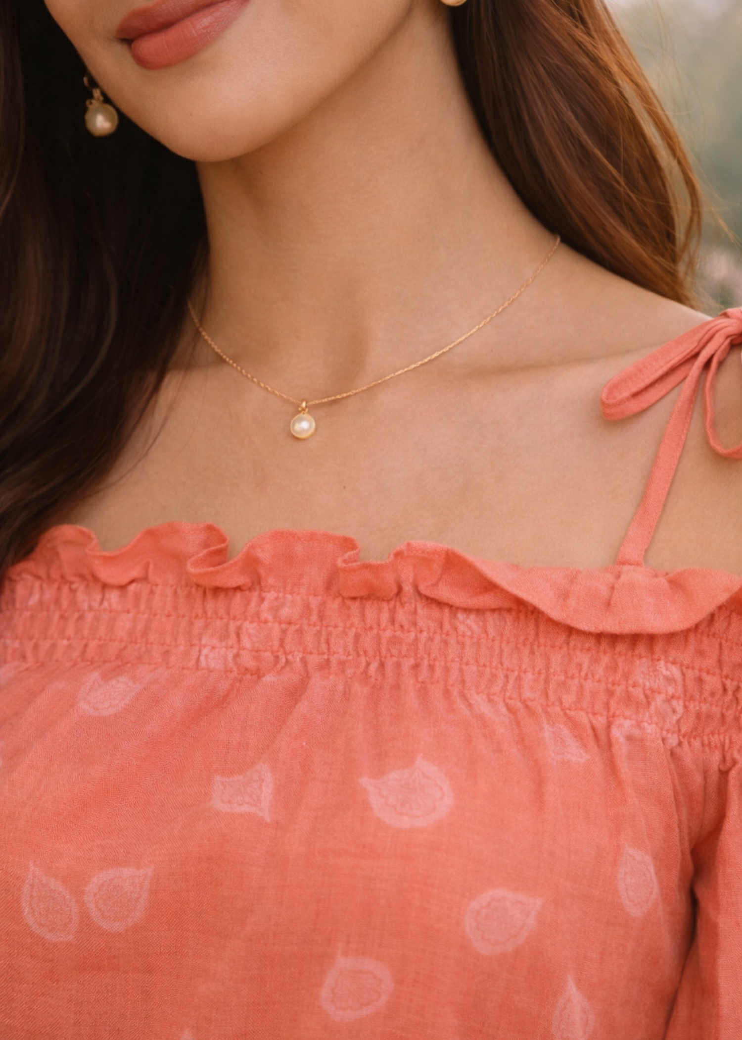 dobby Tunic in Apricot orange