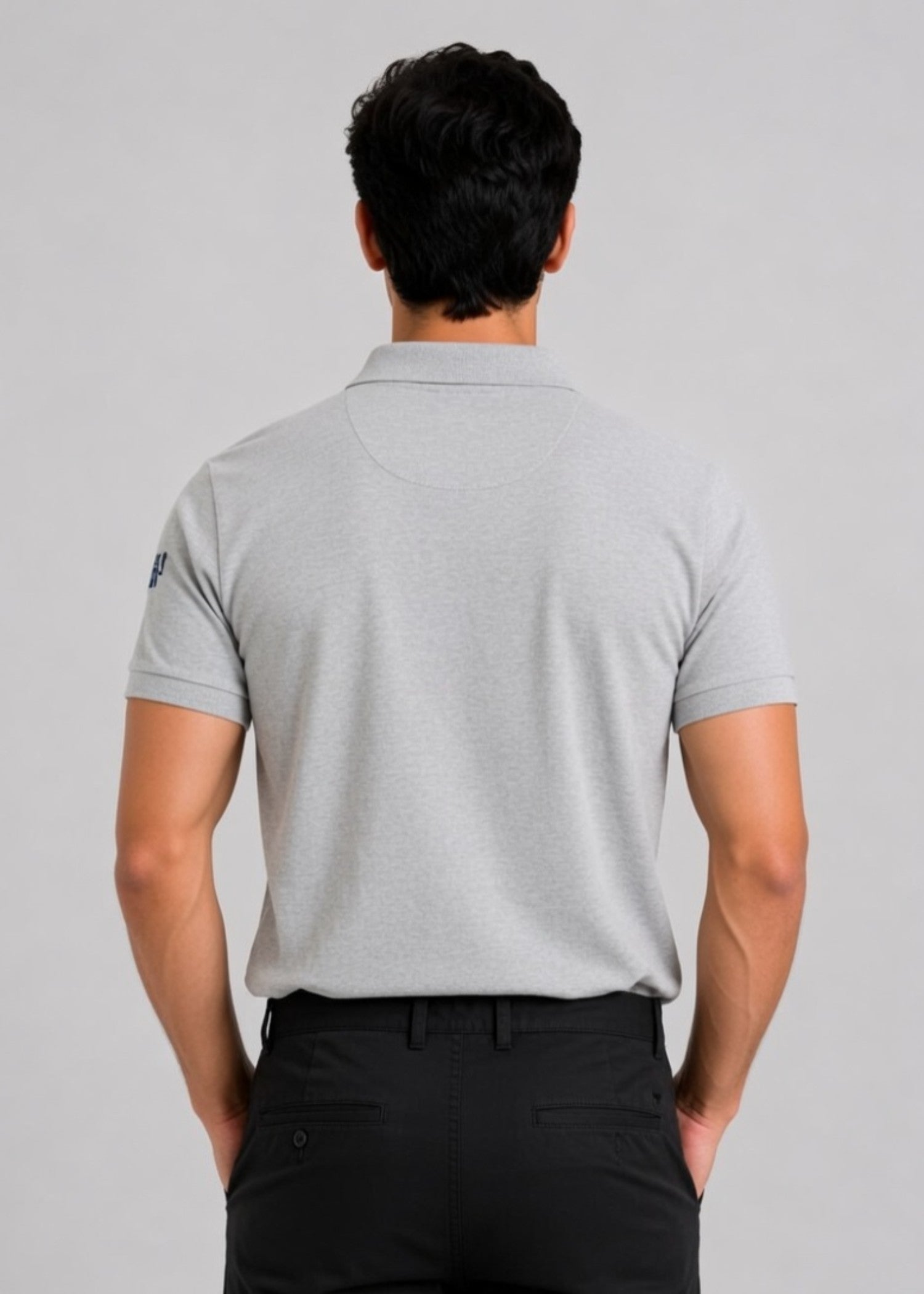 cotton Polo Shirt in Pastel grey
