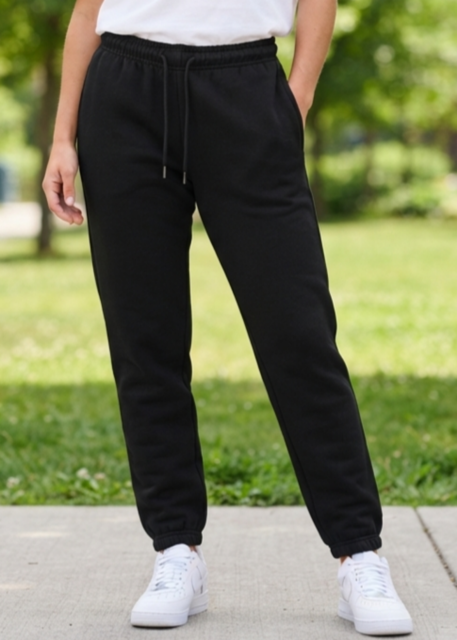 cotton-spandex Trousers in Black
