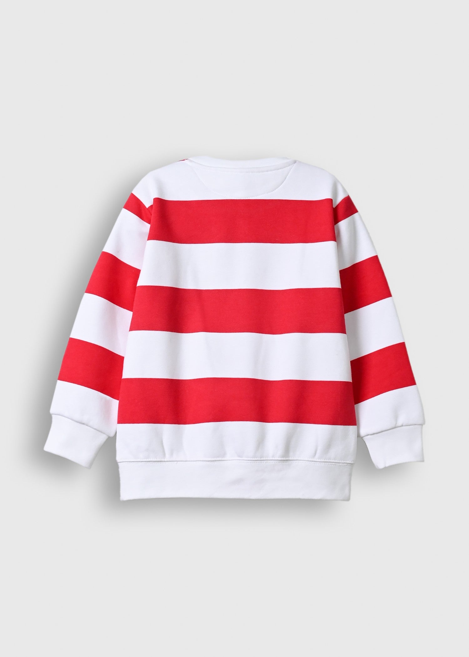 fleece Sweatshirt in White, red