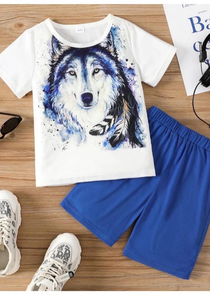 cotton T Shirt in Blue