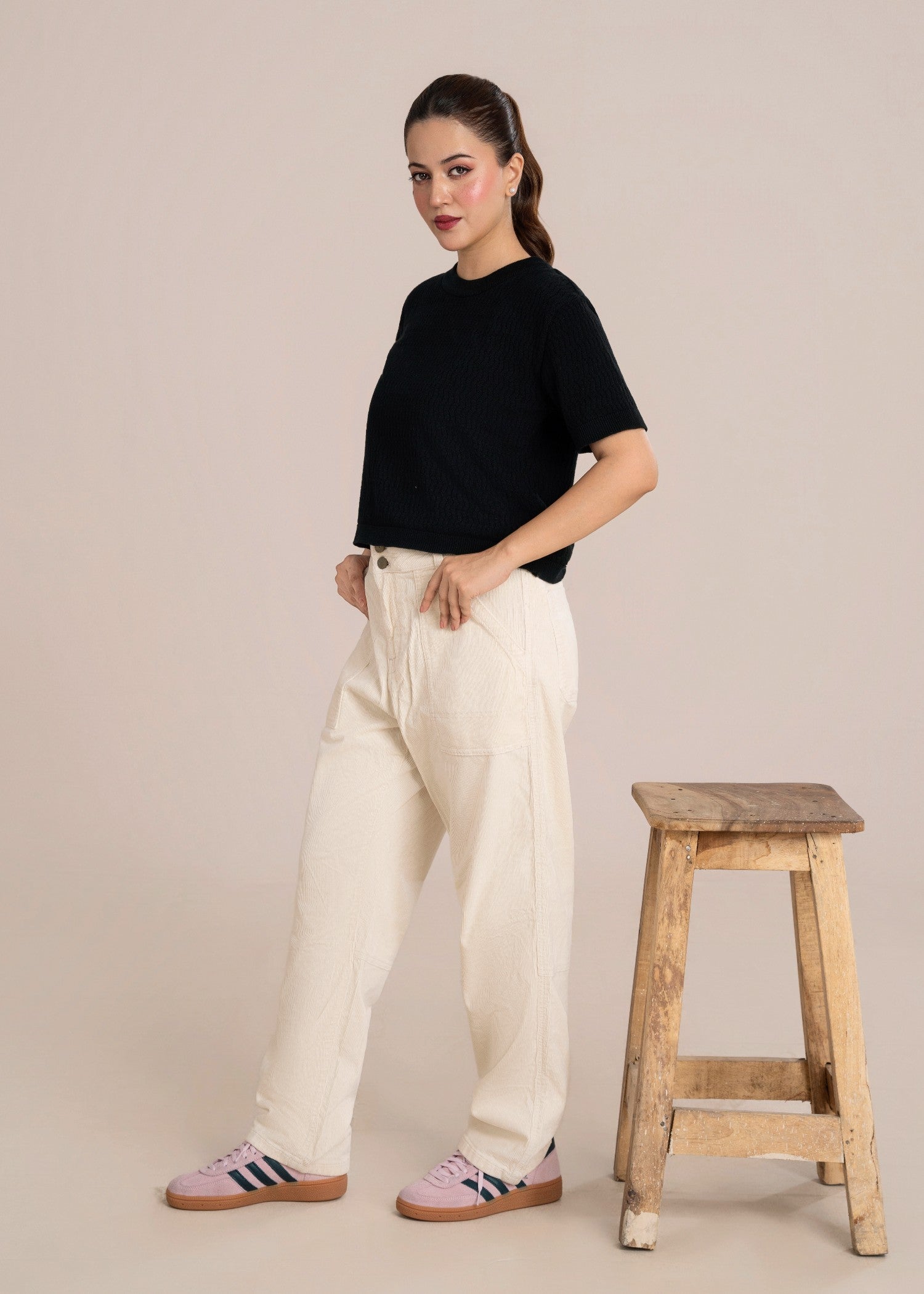 corduroy Pants in Off-white