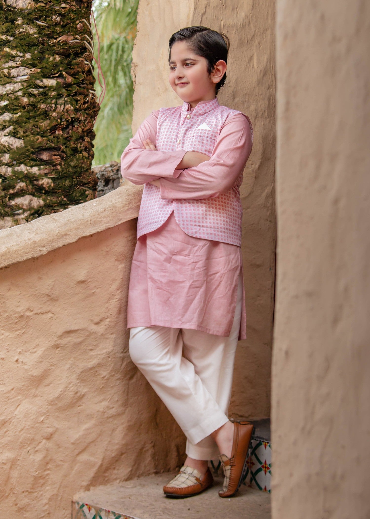 cotail Waistcoat in Pastel pink