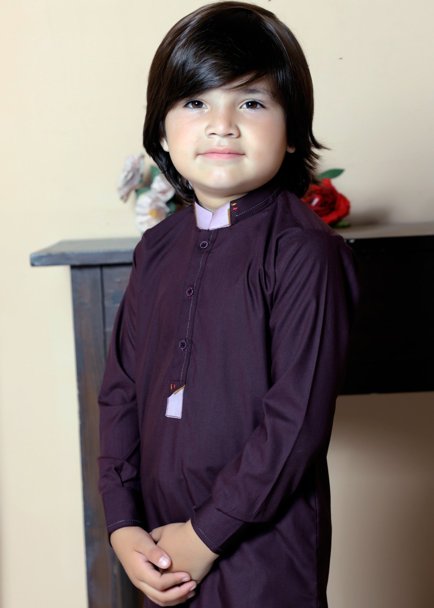 wash & wear Kurta Set in Maroon
