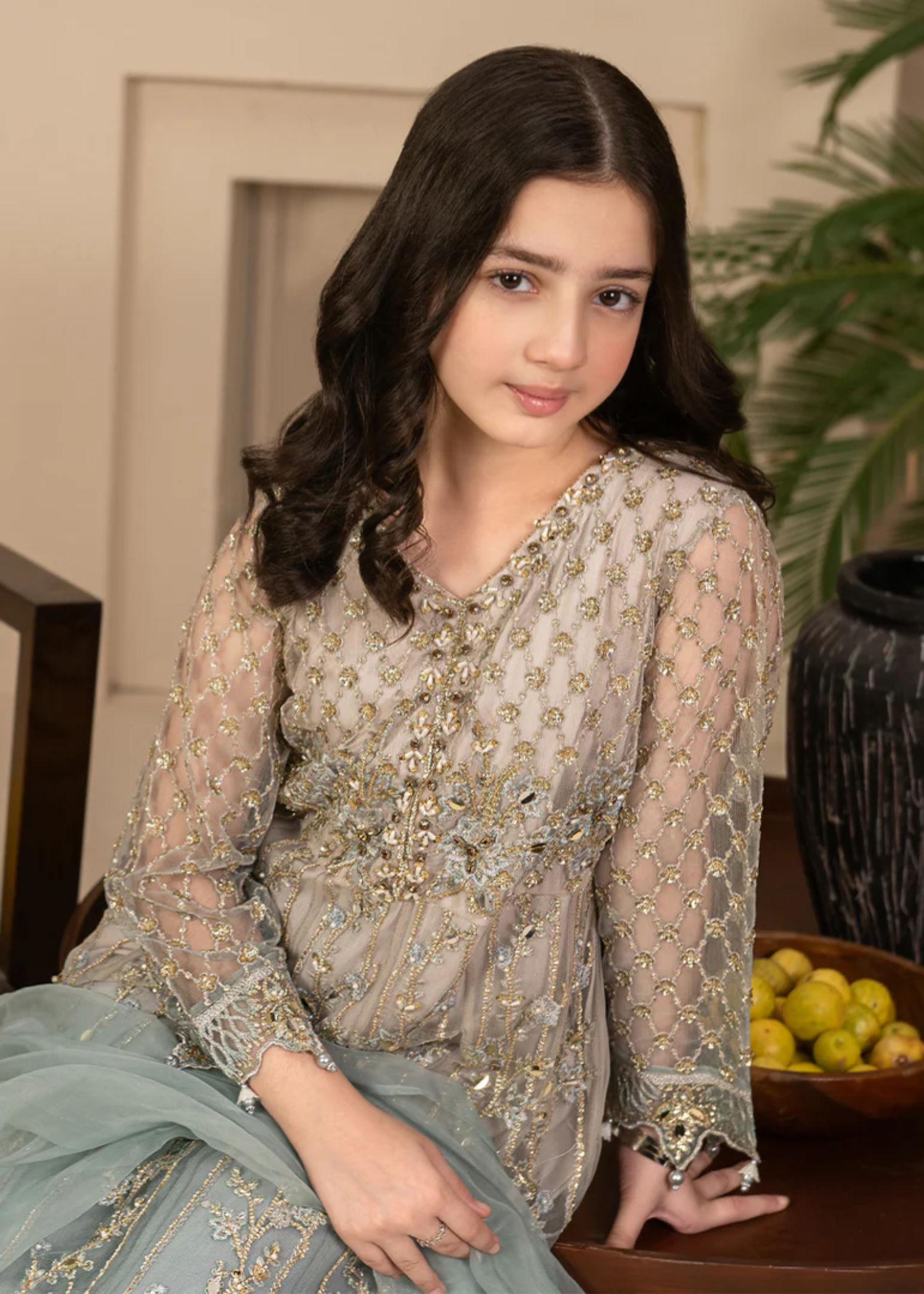 polyester net Pishwas in Multi