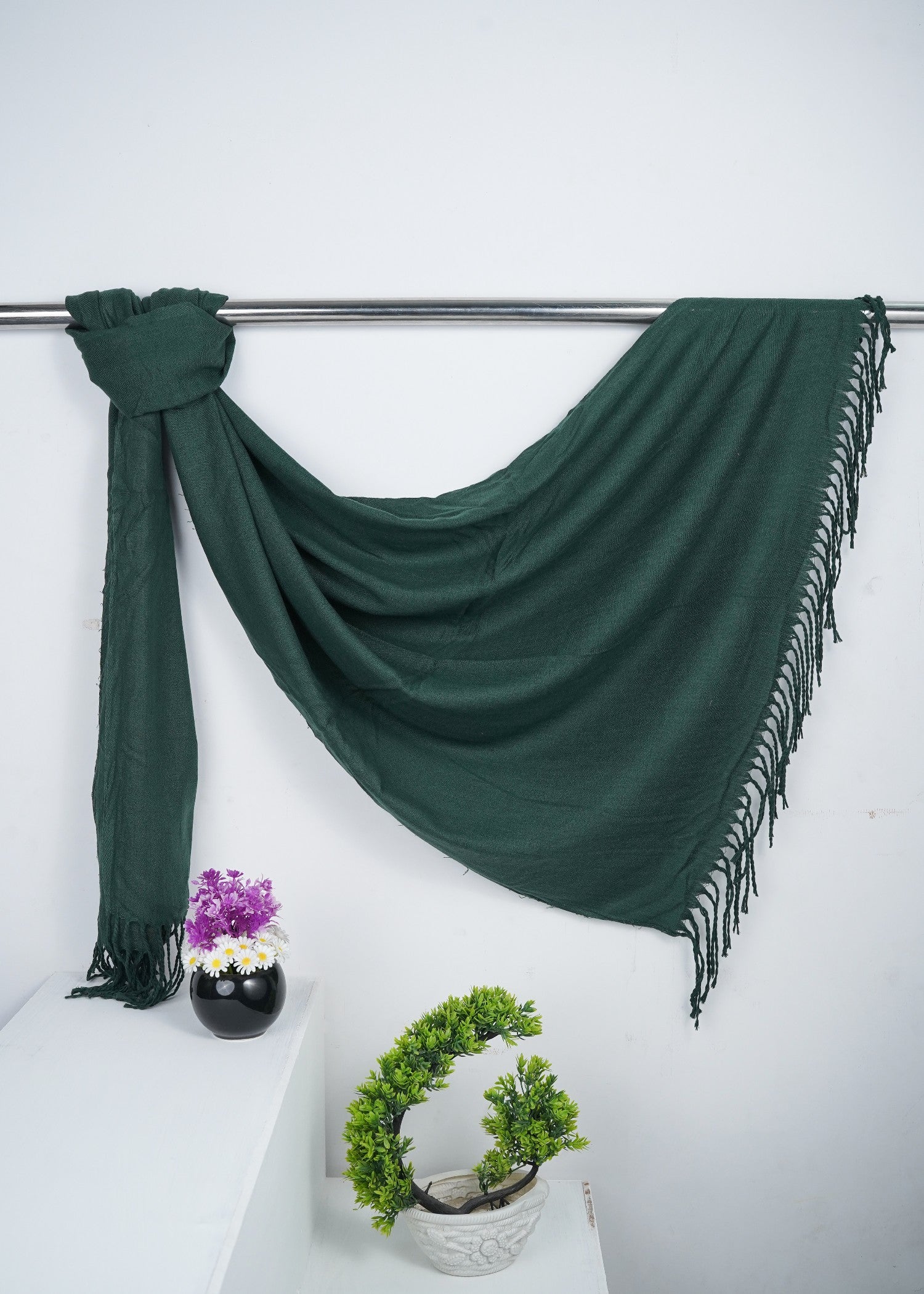 cashmere wool Hijab in Forest green