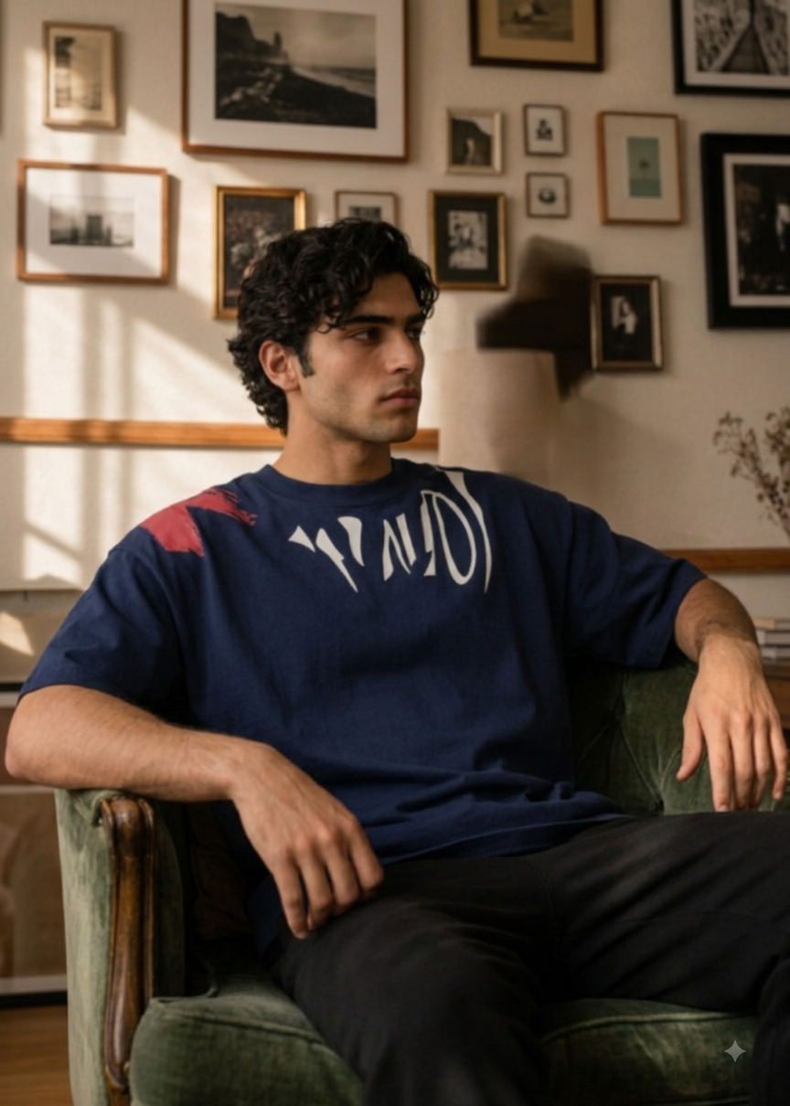 polycotton T Shirt in Dark blue
