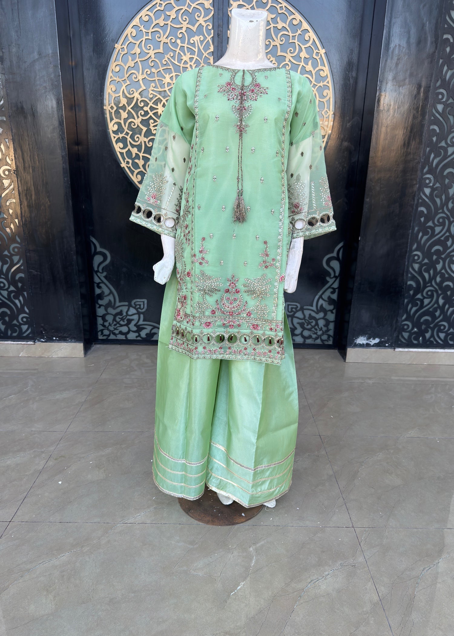 organza Sharara in Green