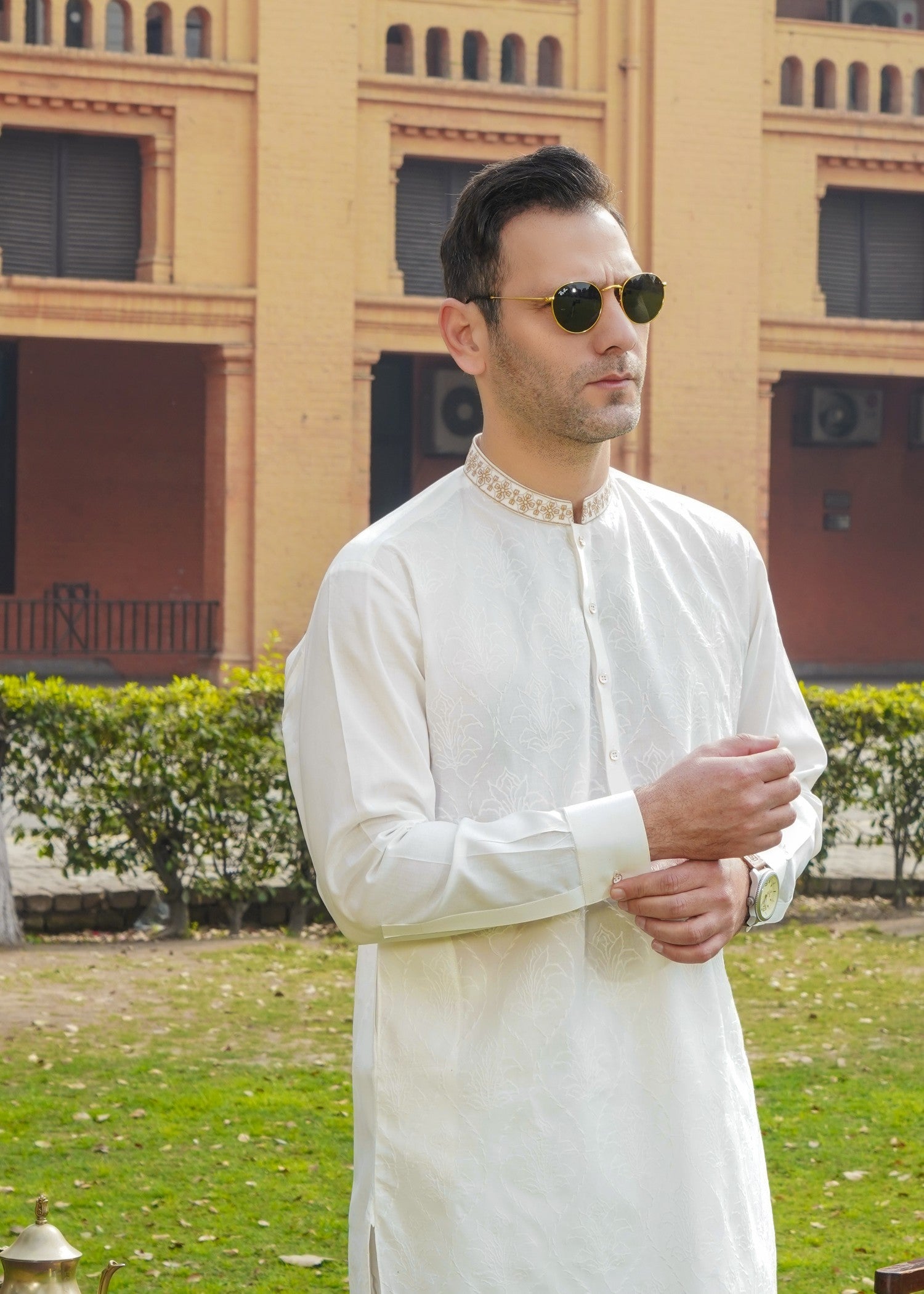 organic cotton Shalwar Kameez in Off-white
