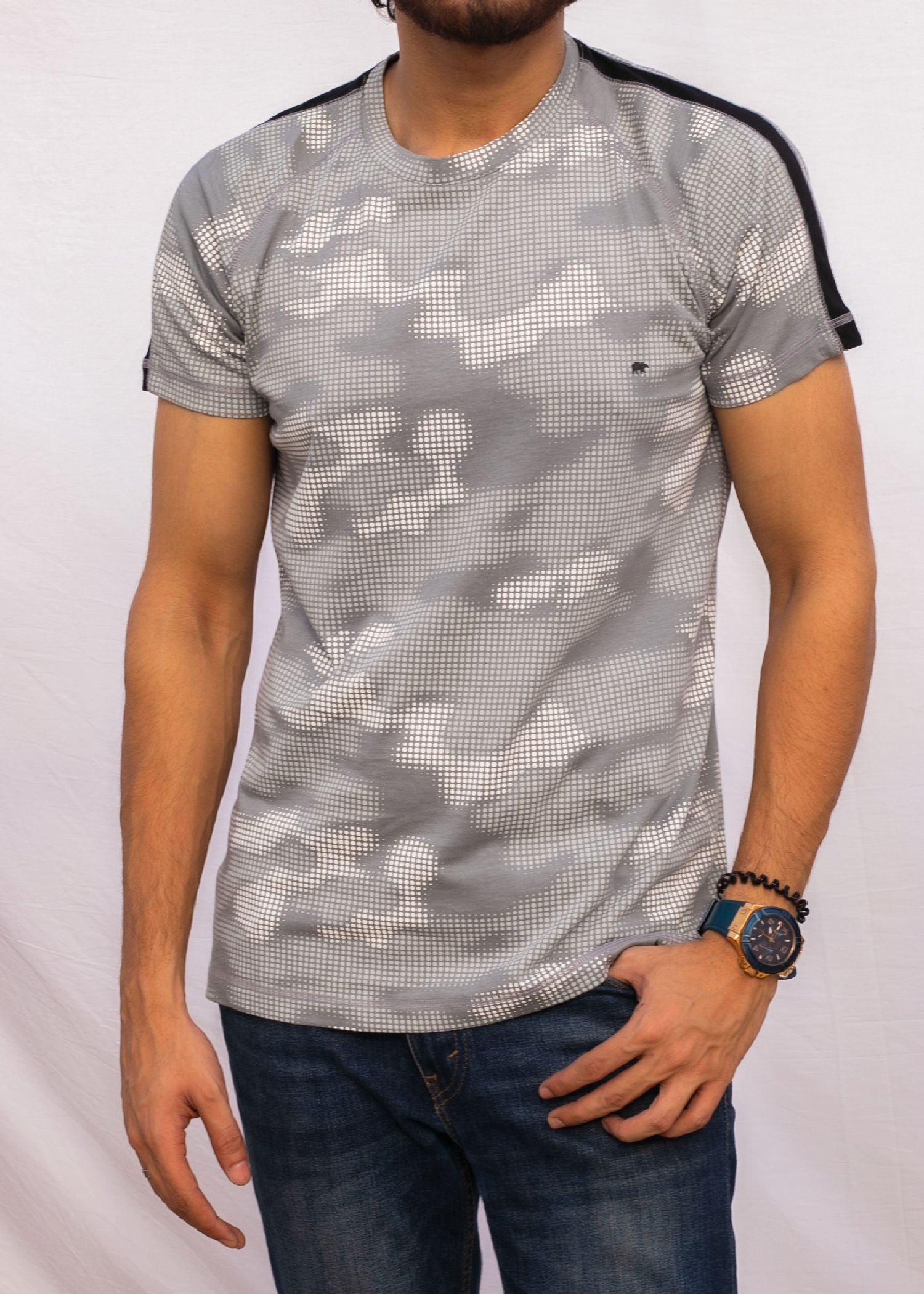 cotton T Shirt in Silver
