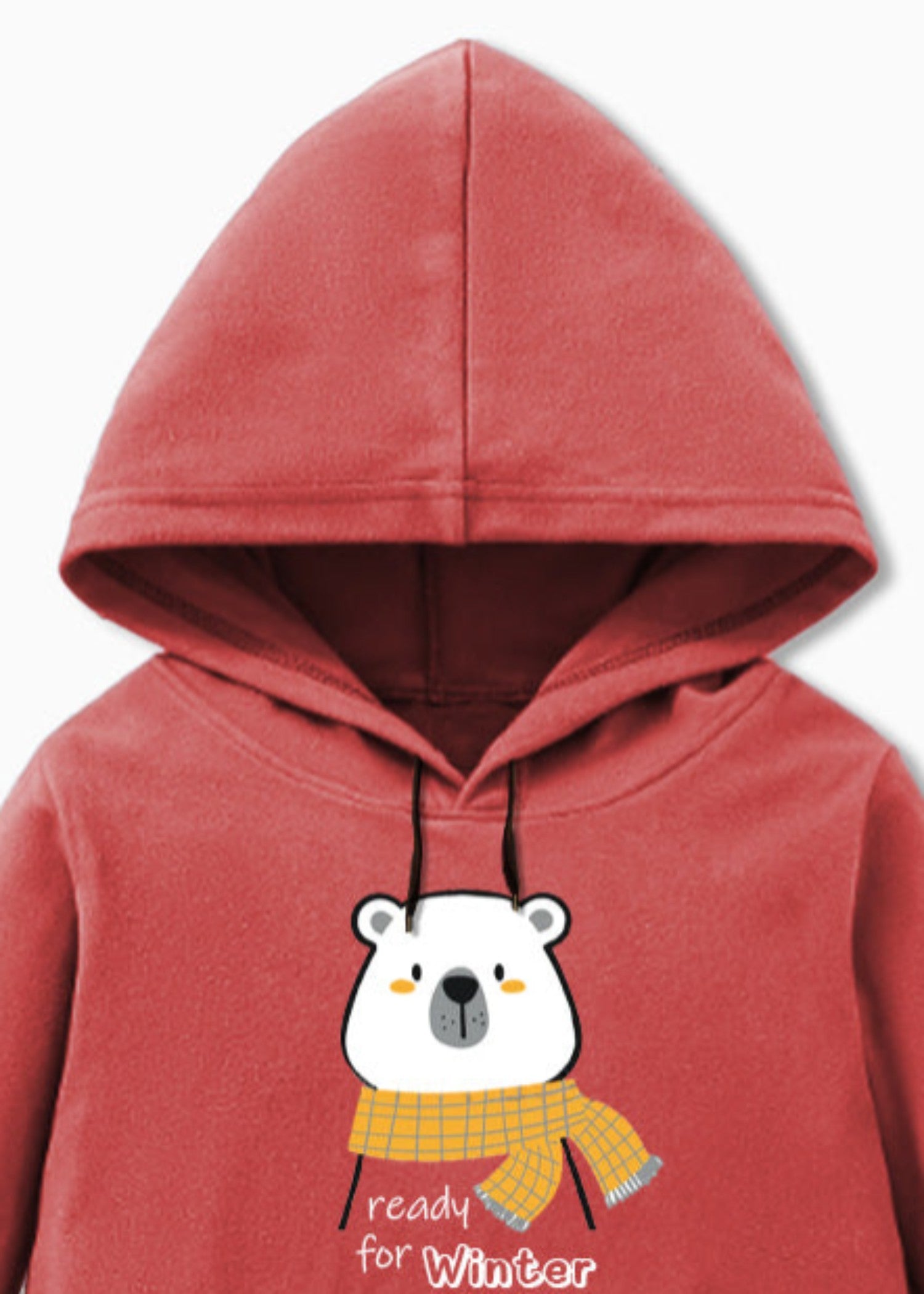 fleece Hoodie in Punch red