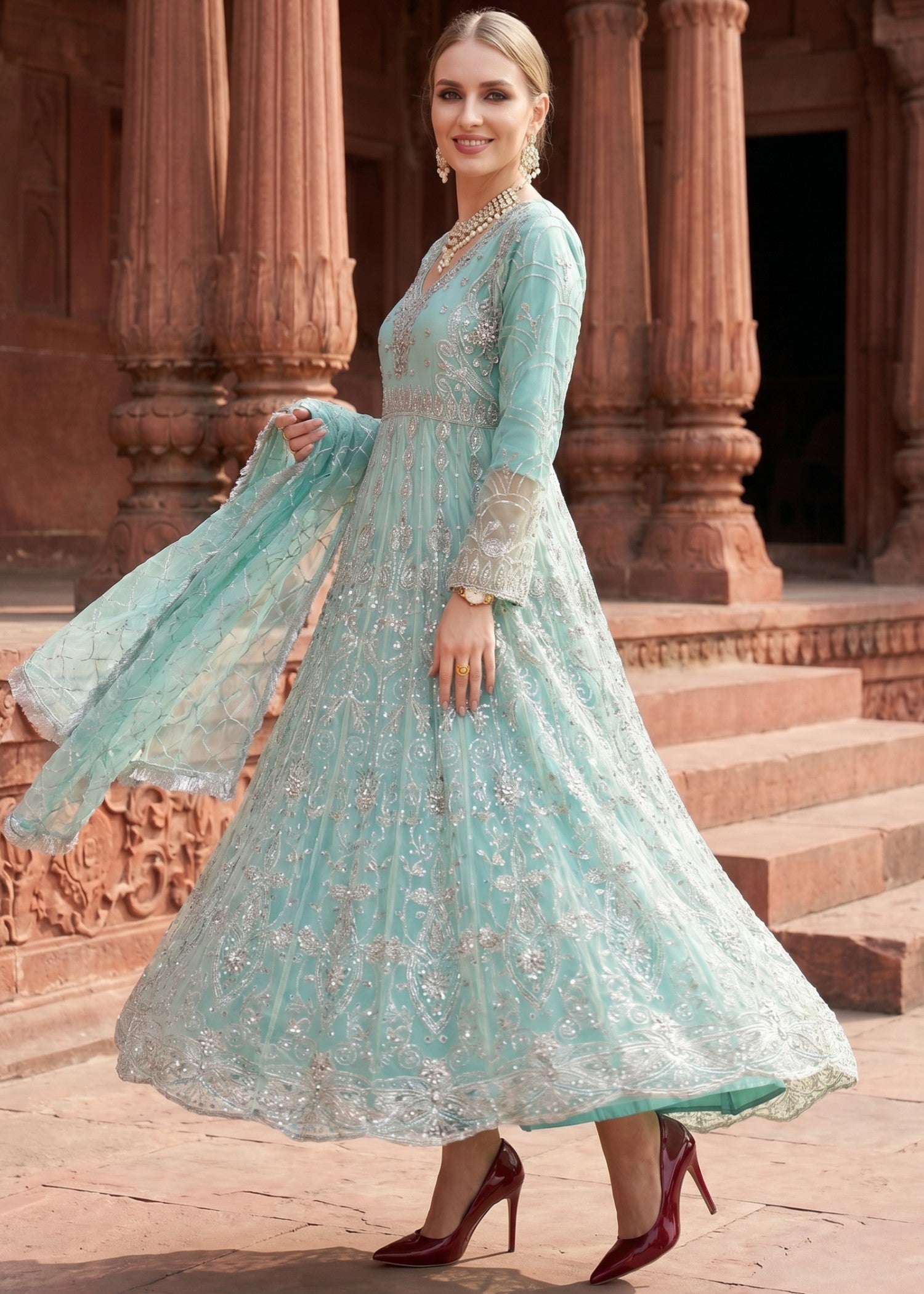 net Maxi in Aquamarine