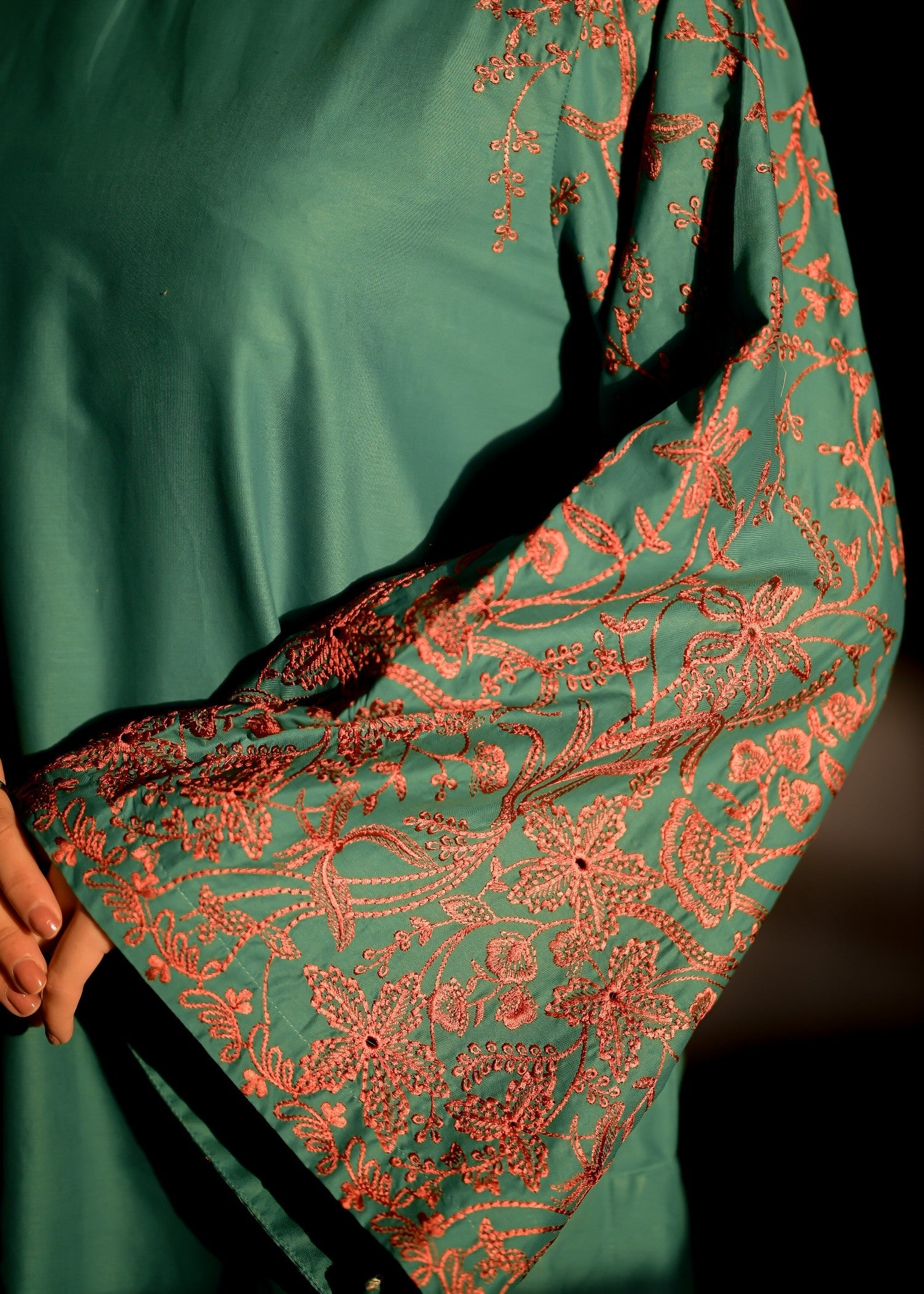 lawn cotton Kurta Set in Sea green