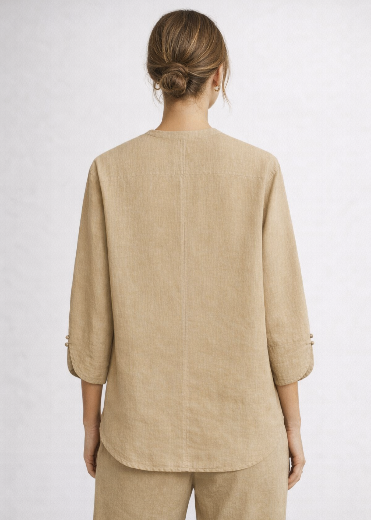 cotton linen Top in Beige