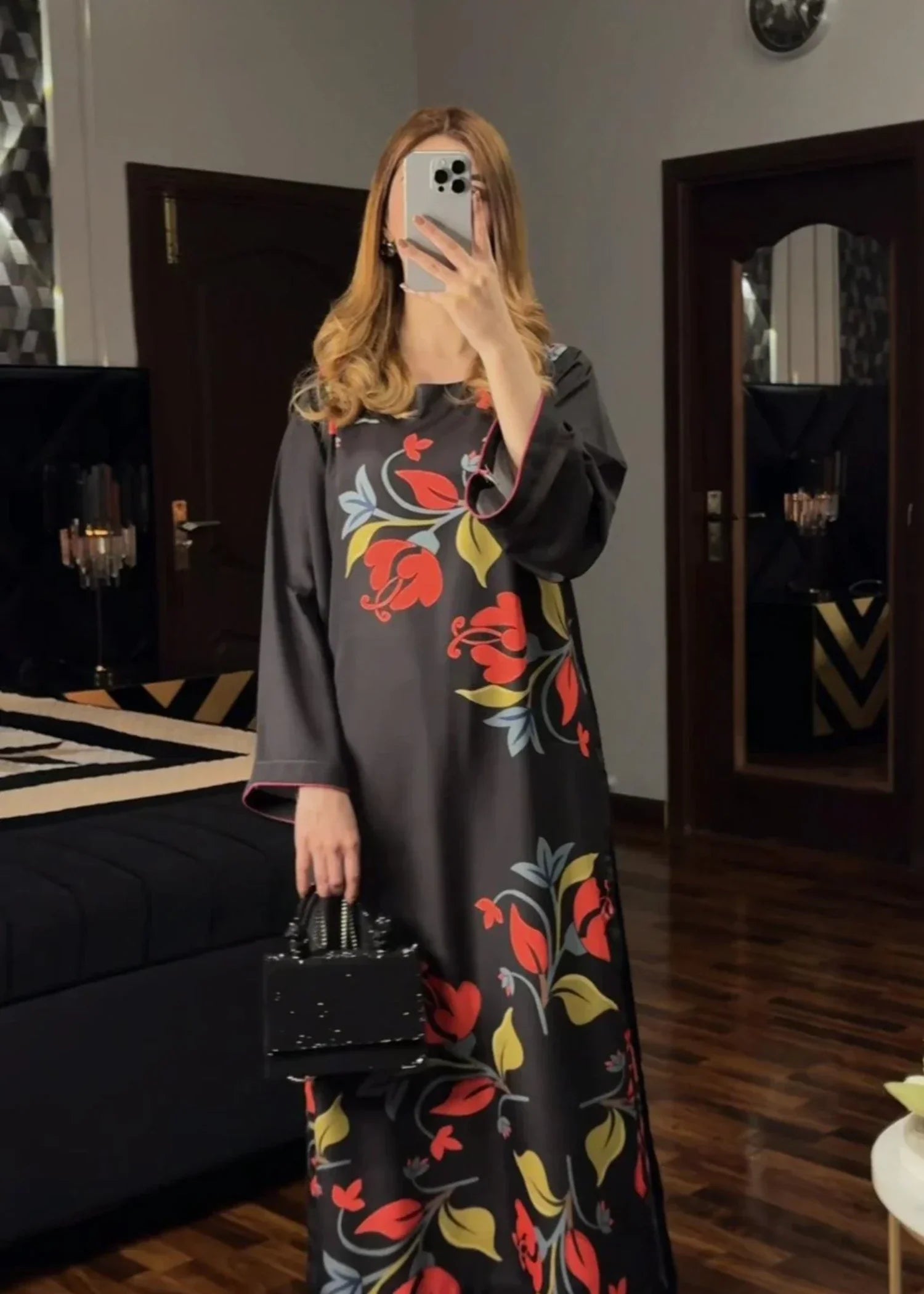 crepe Kurti in Jet black