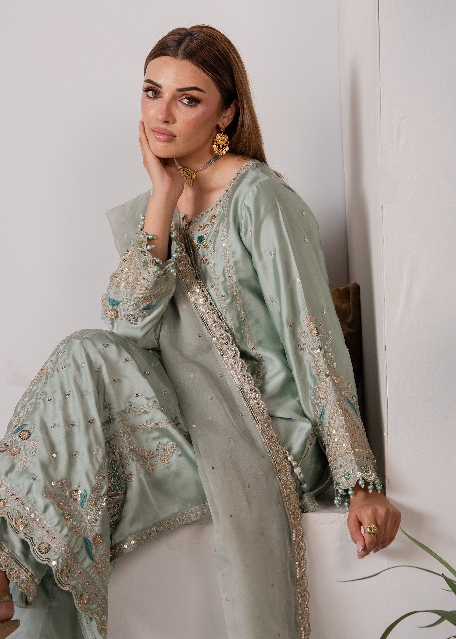 charmuse/shamooz Kurta Set in Mint green