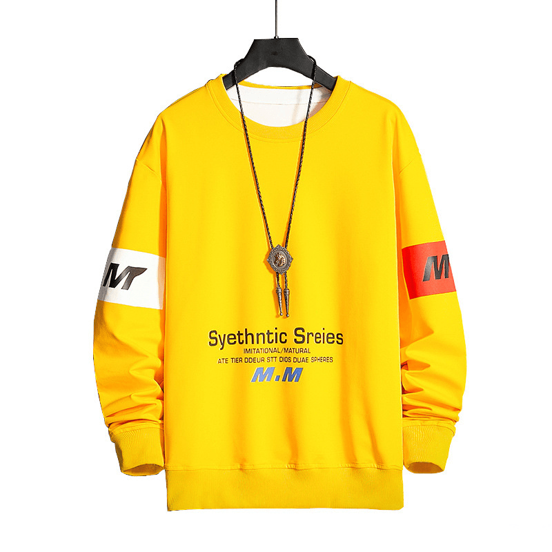 Autumn Loose Letter Printed Sweater Men'S Long Sleeved Sweater