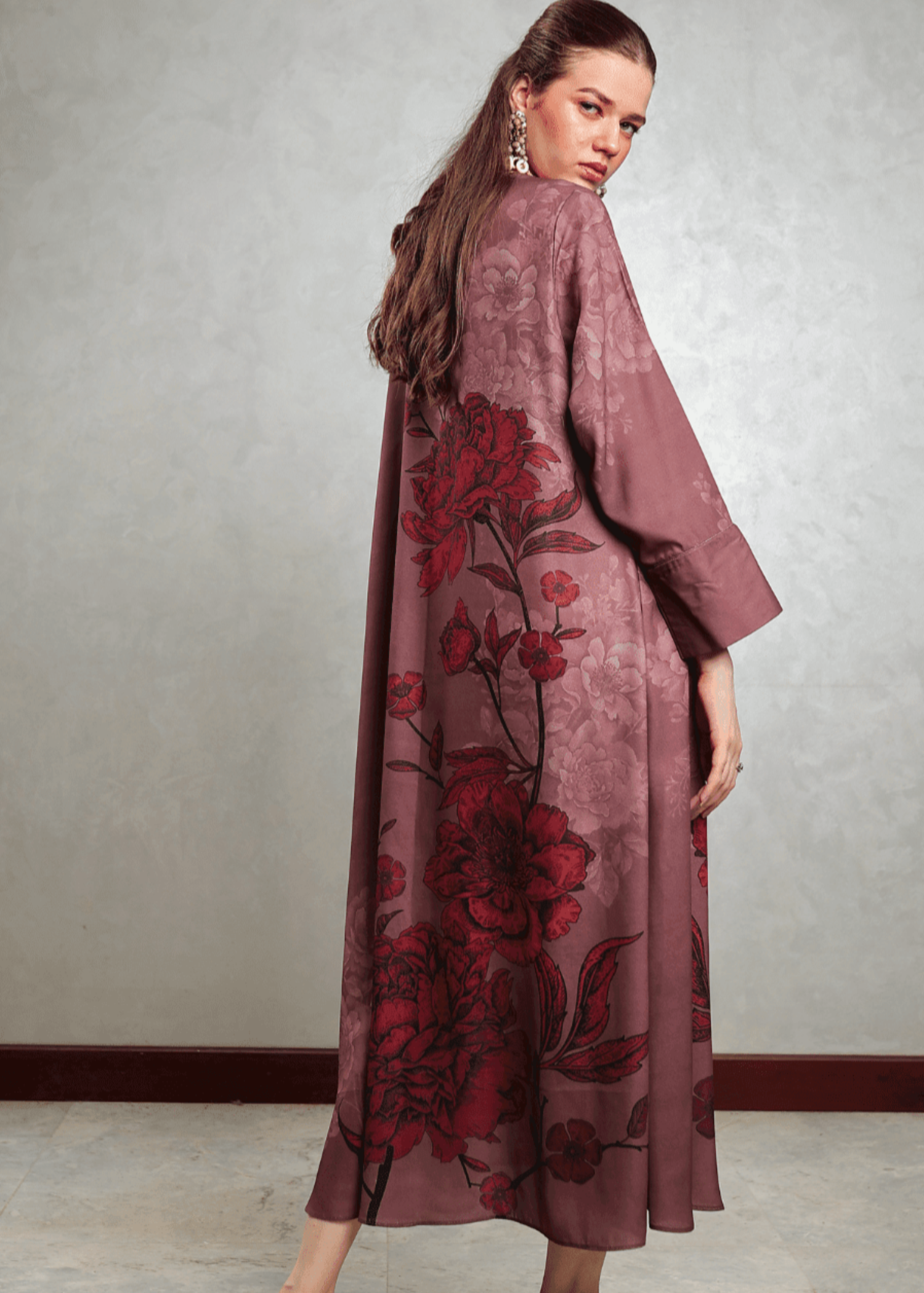 crepe Maxi in Brown