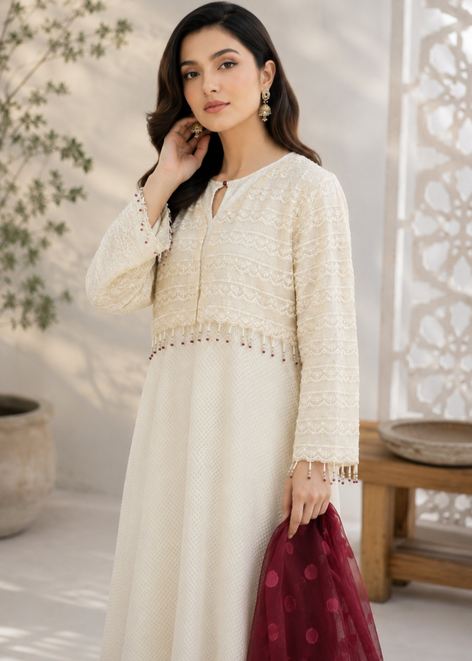 net Maxi in Cream