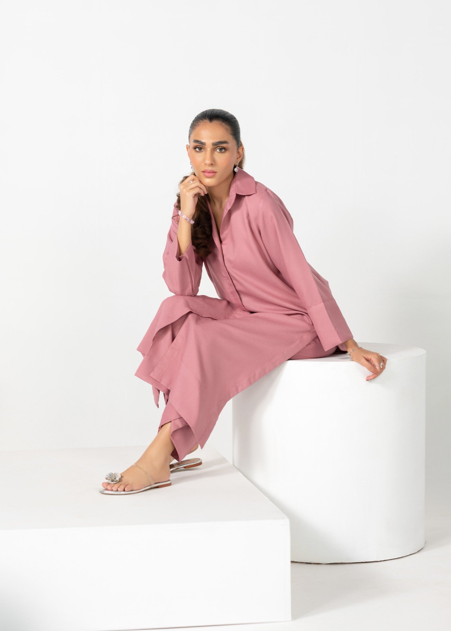 karandi Co Ord Sets in Pink