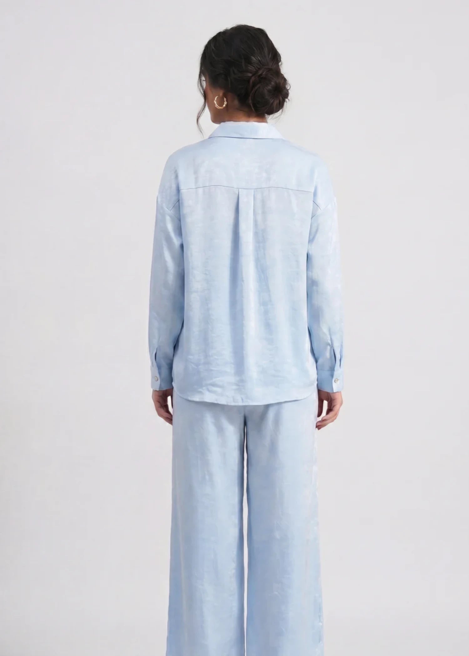 polyester Top in Ice blue