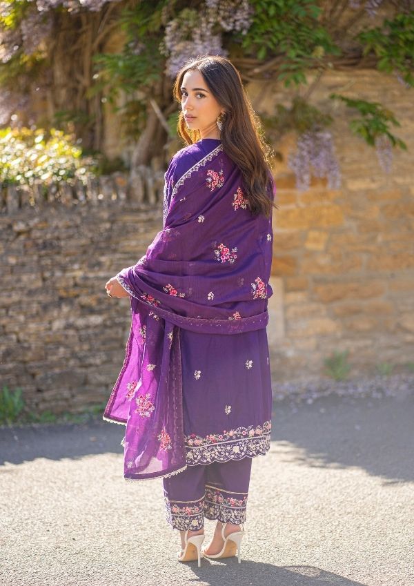 cotton Kurta Set in Ultra violet