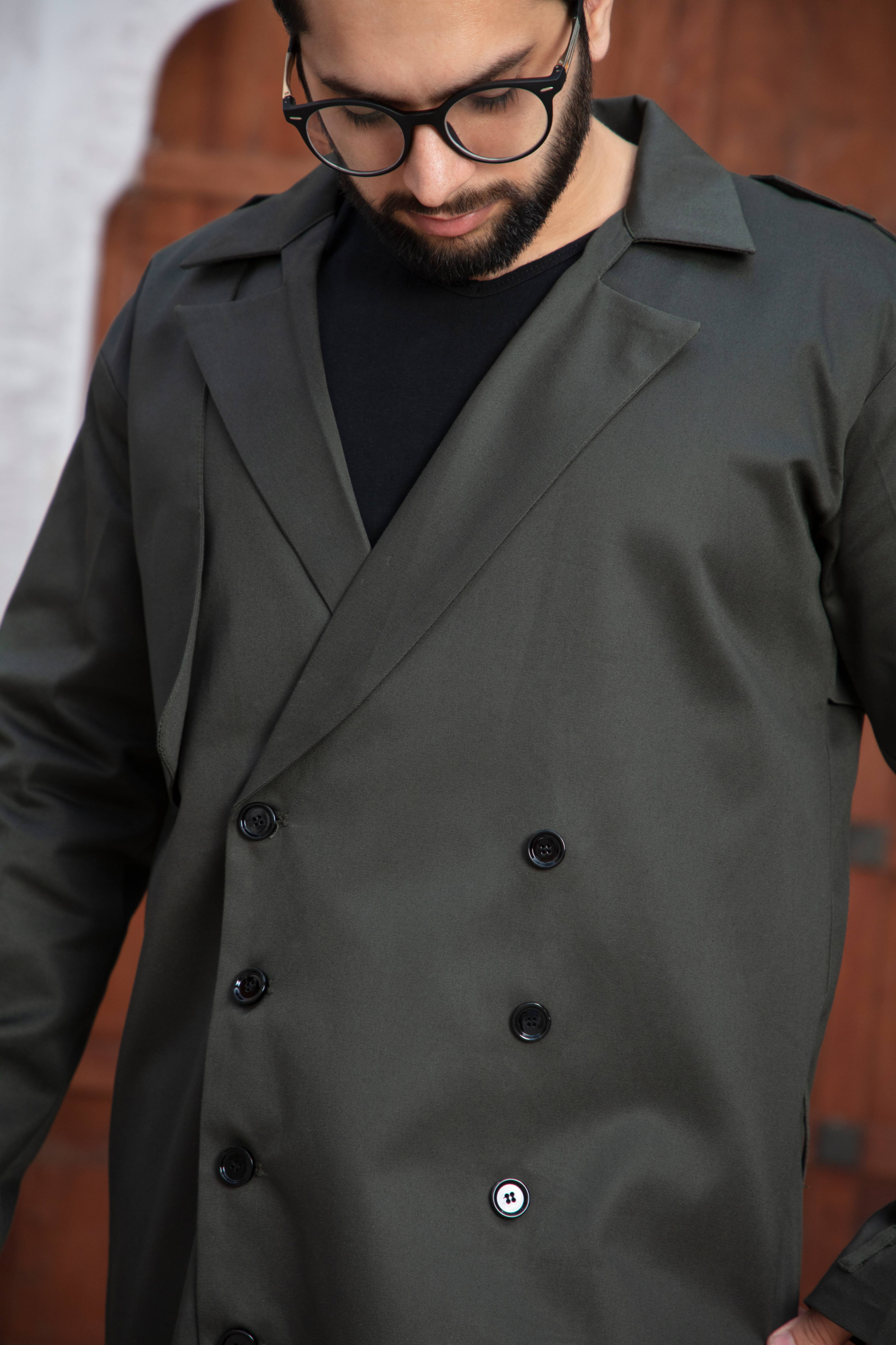 twill cambric Coat in Army green