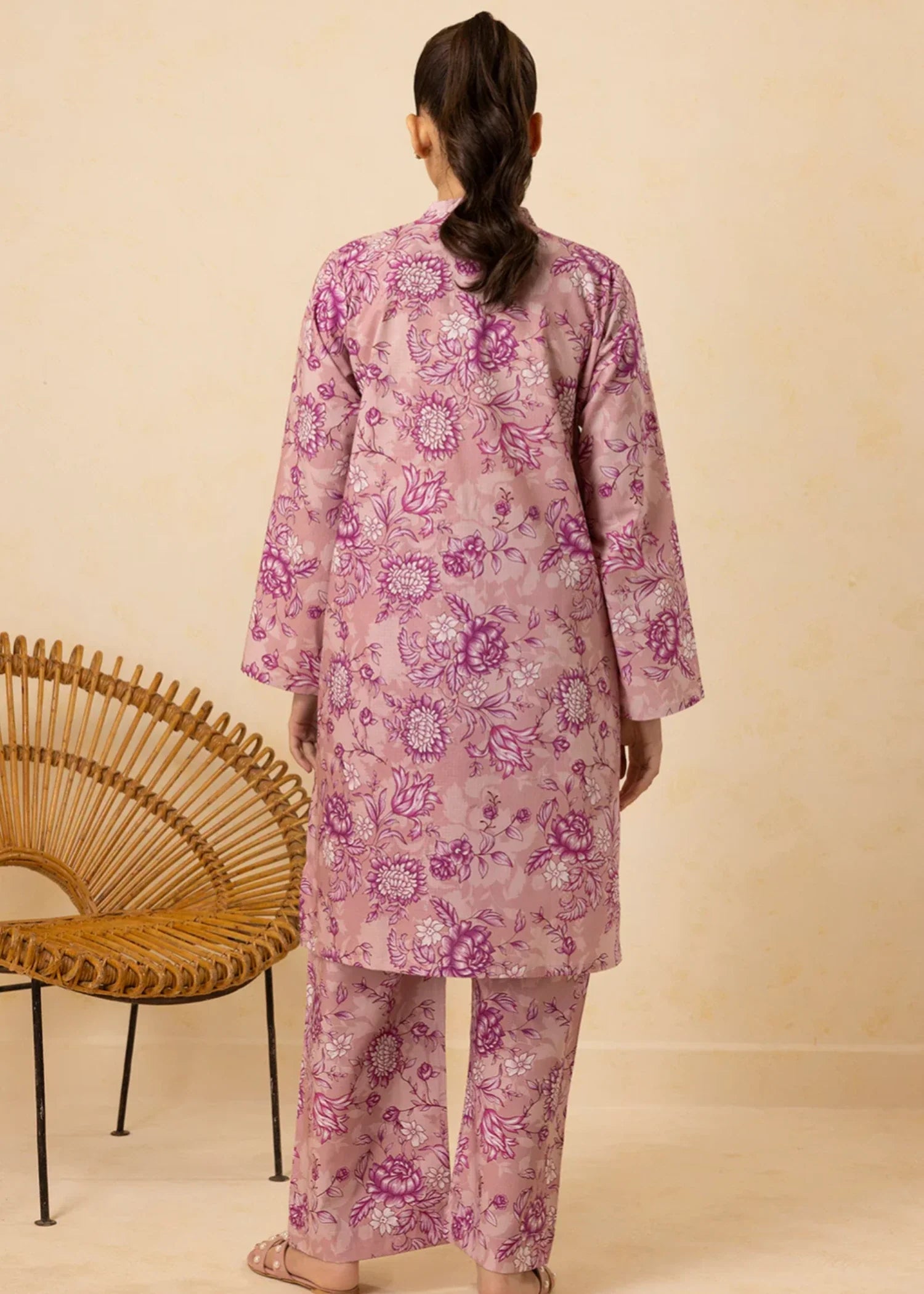 khaddar Co Ord Sets in Baby pink
