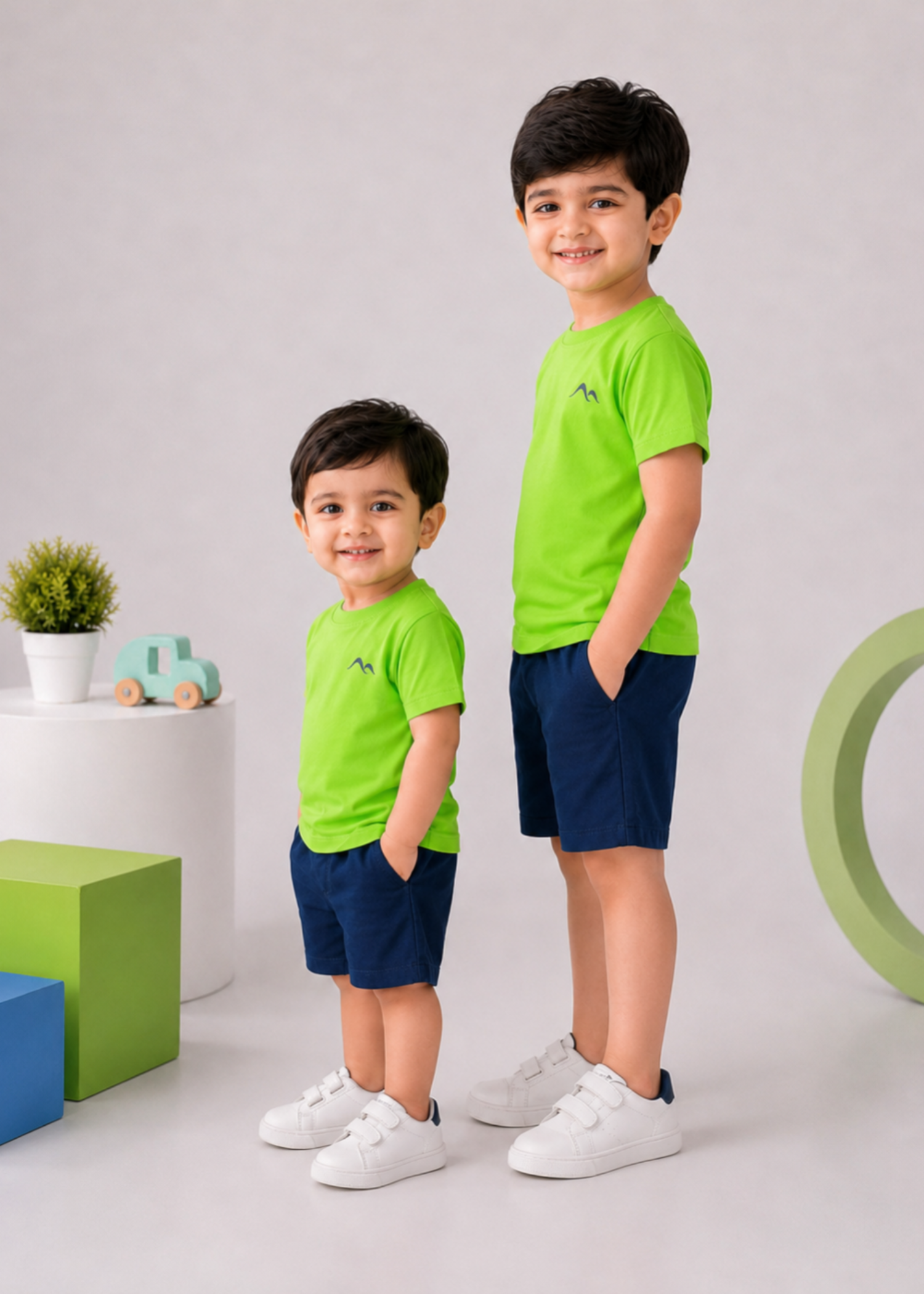 single jersey knit T Shirt in Bright green