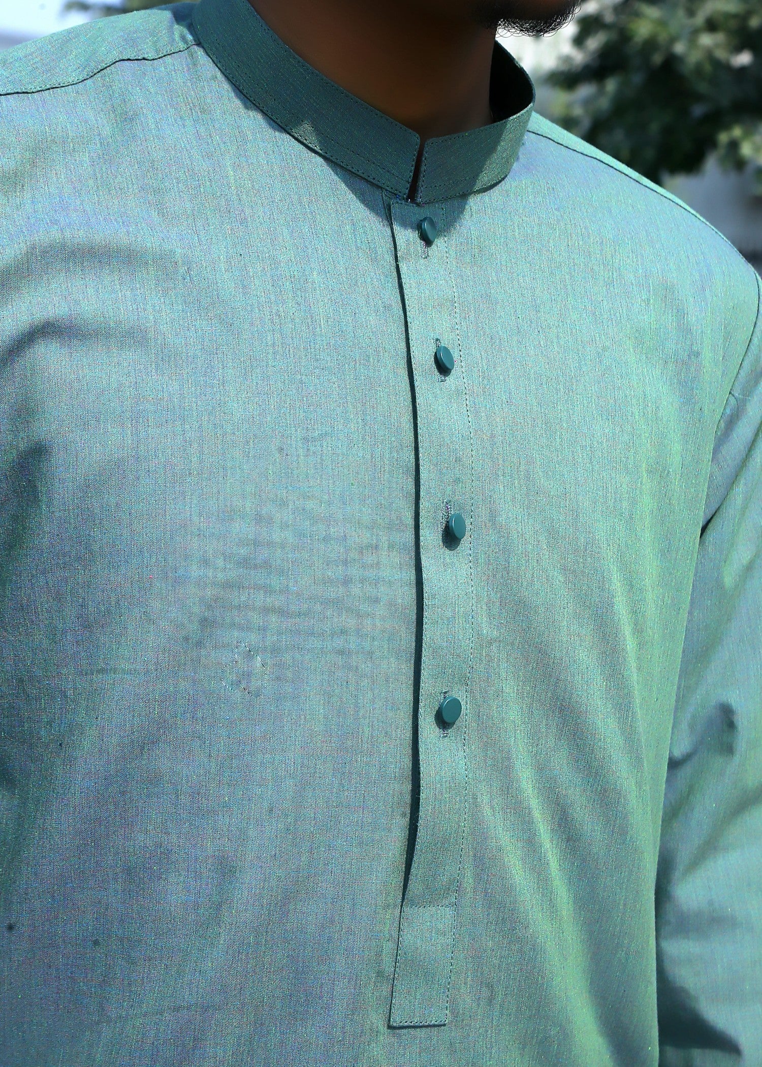 cotton jacquard Kurta in Pastel green
