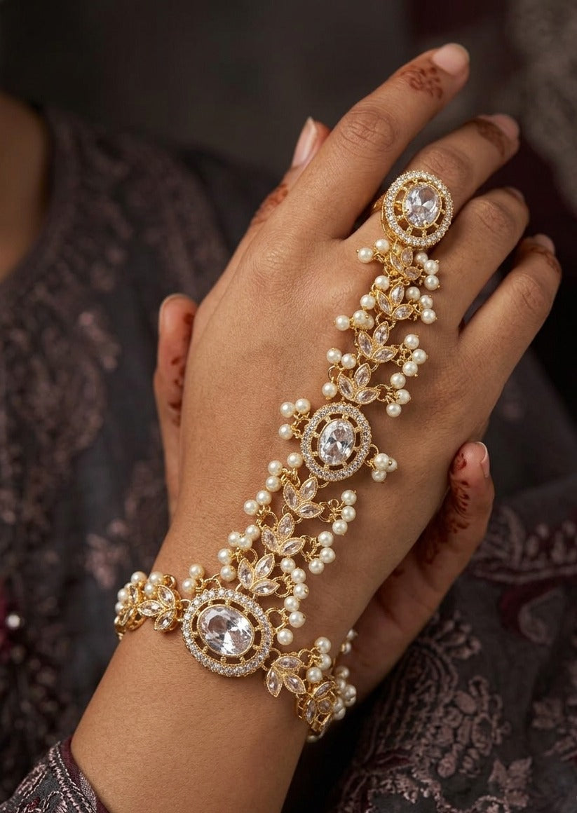 Bracelet in Off-white, gold Color by - Trendy Women Bracelet YWY1624