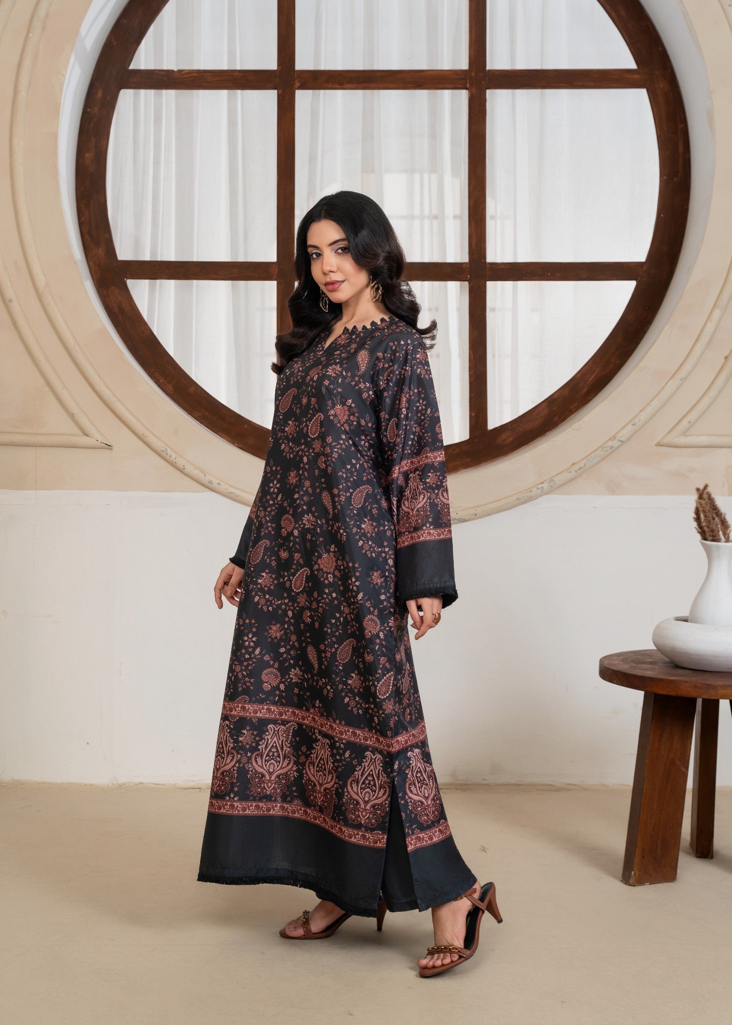 silk grip Kurta Set in Black