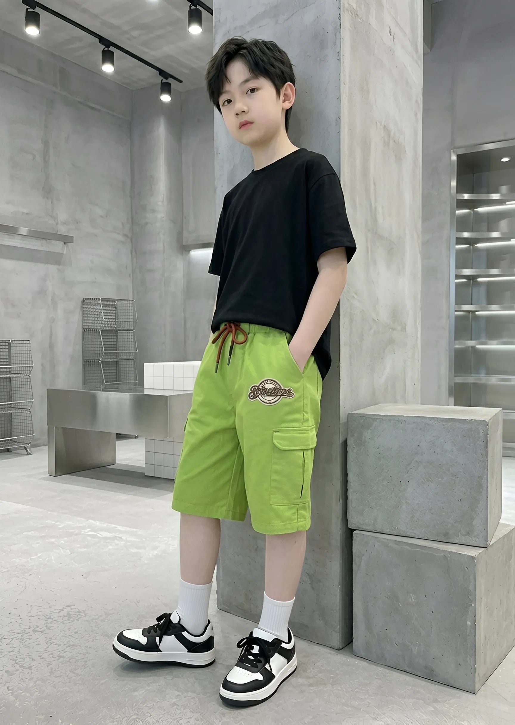 cotton Shorts in Green