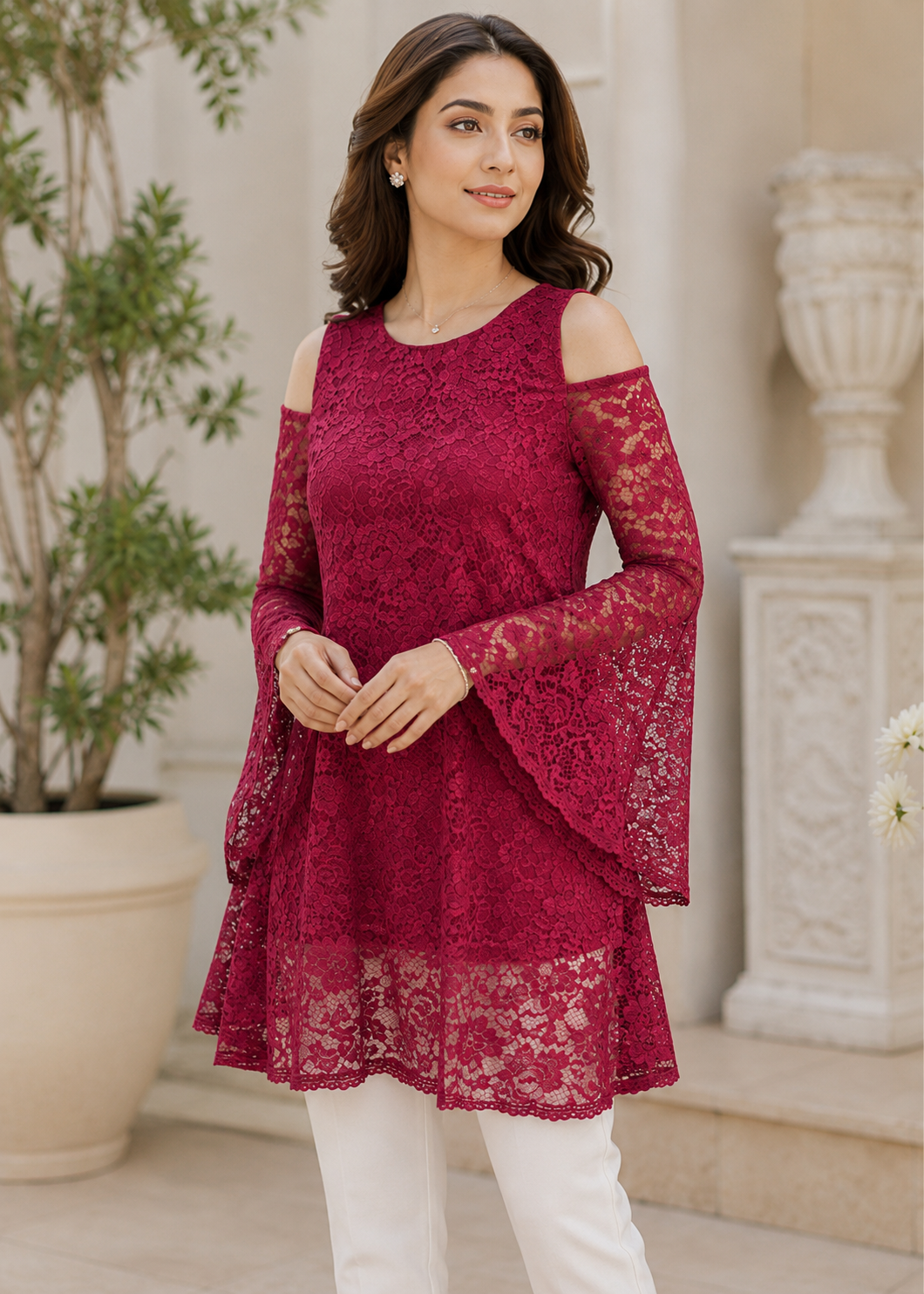 net Tunic in Red