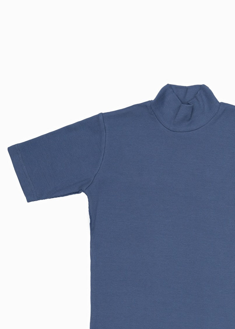 cotton viscose Turtle Neck in Blue