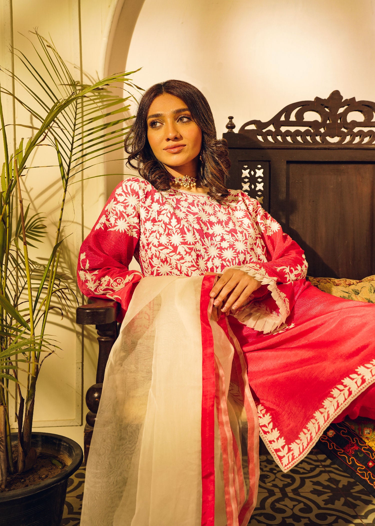 cotton Kurta Set in Pink