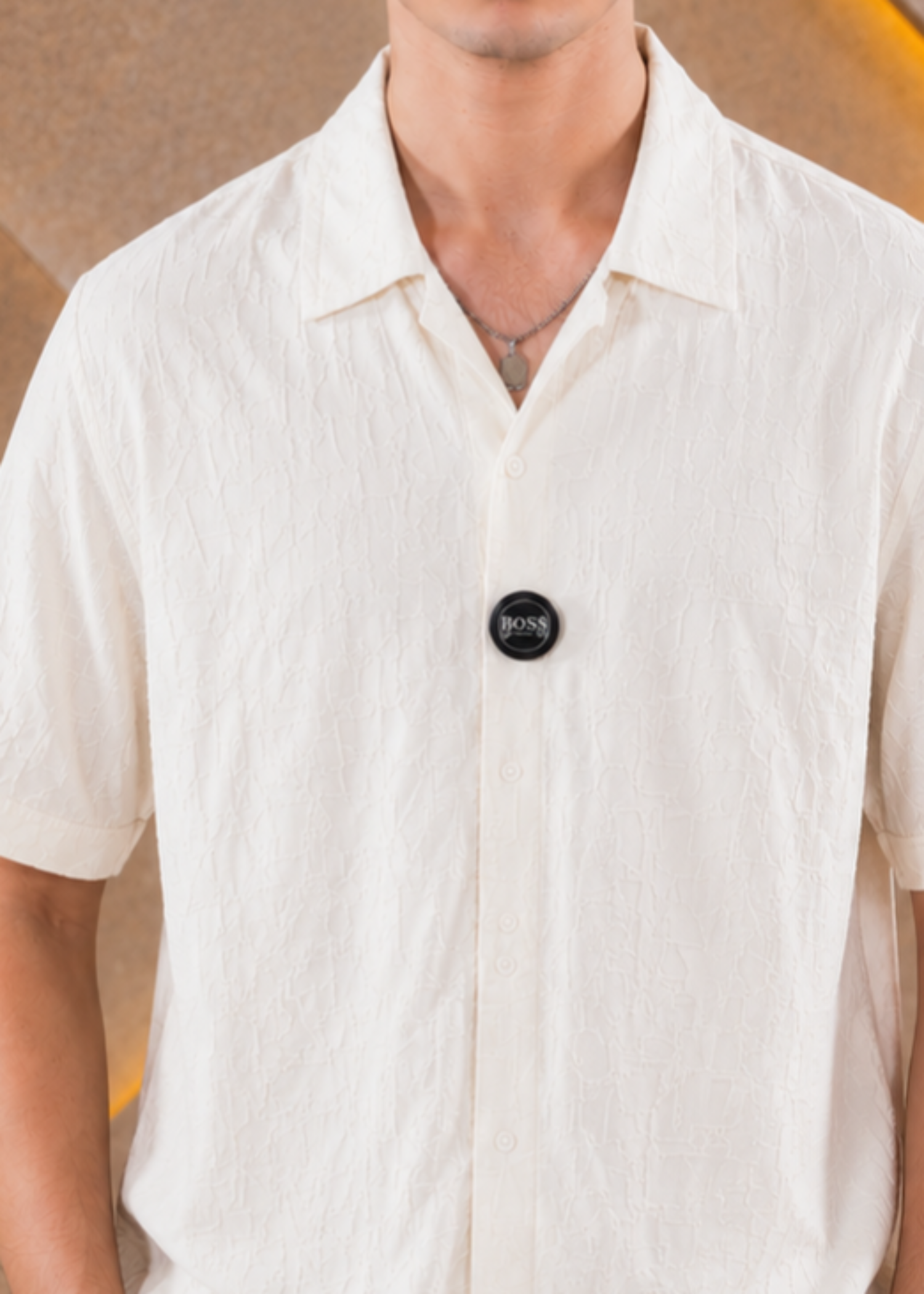 cotton Casual Shirt in Off-white by Ecowears.Pk