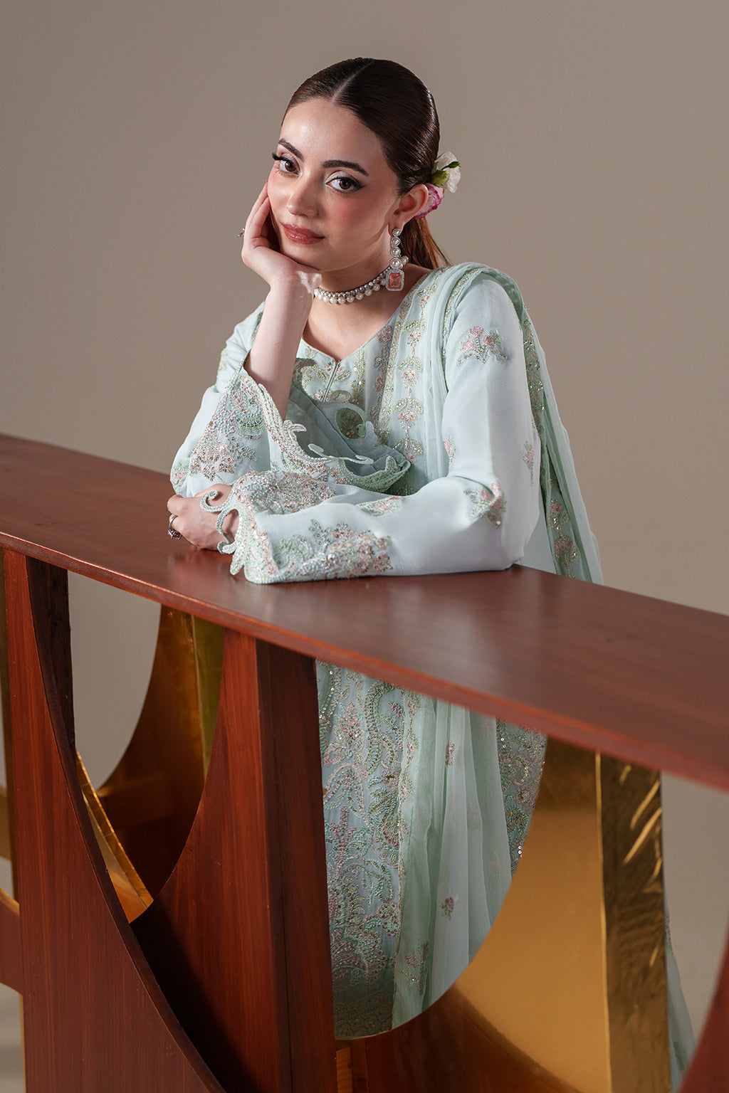 chiffon Sharara in Sage green