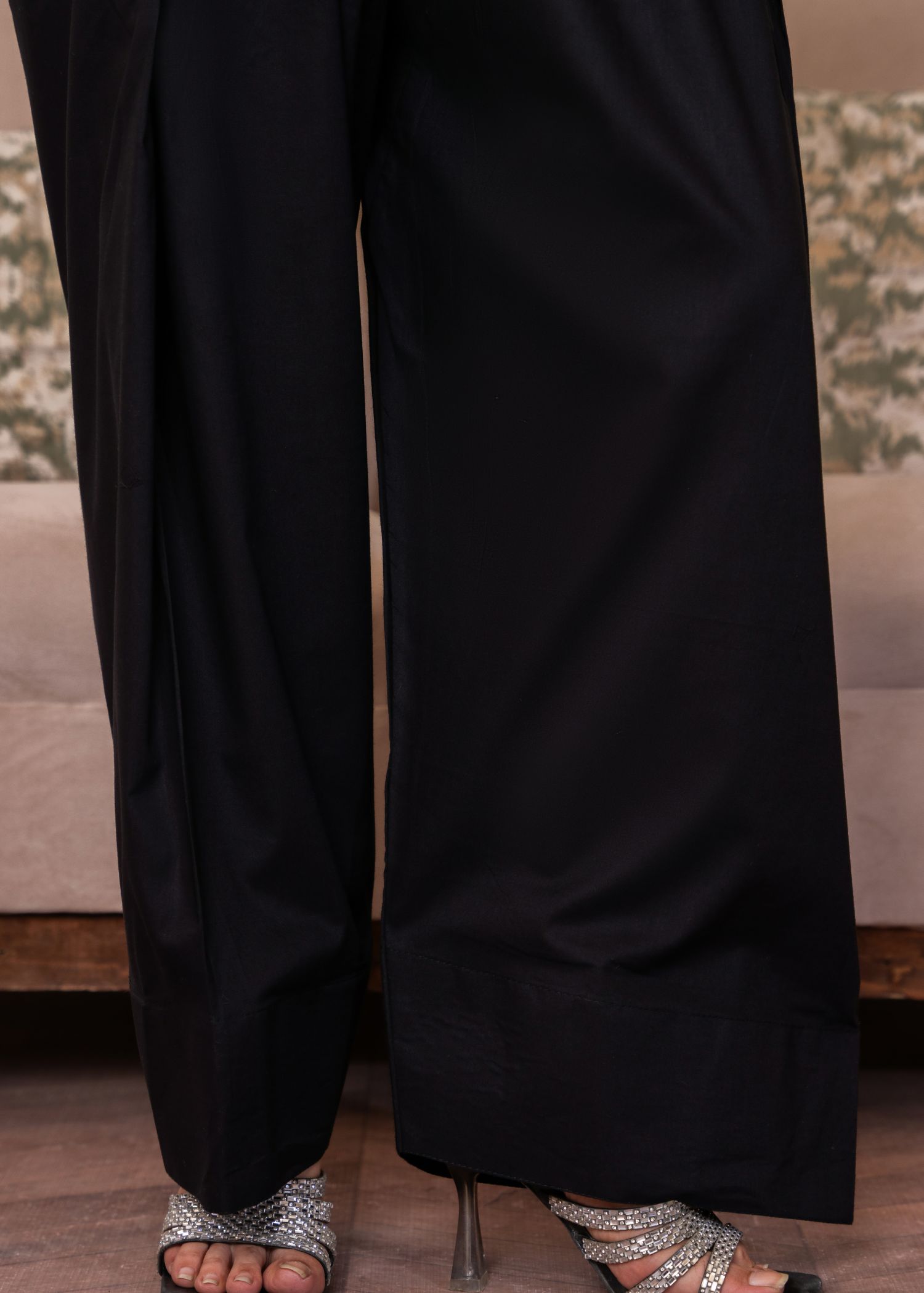 cambric cotton Shalwar in Black