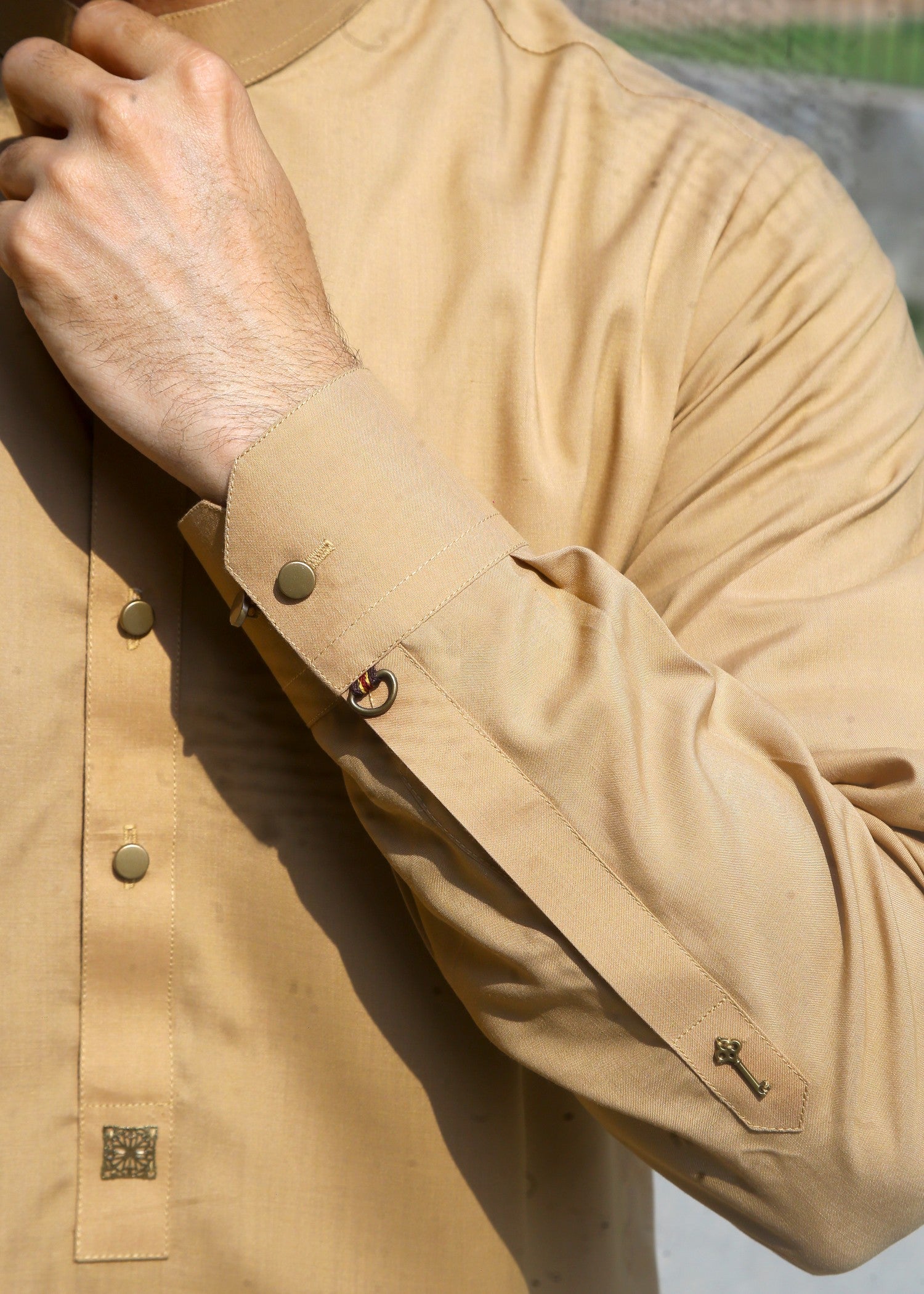 wash & wear Shalwar Kameez in Gold