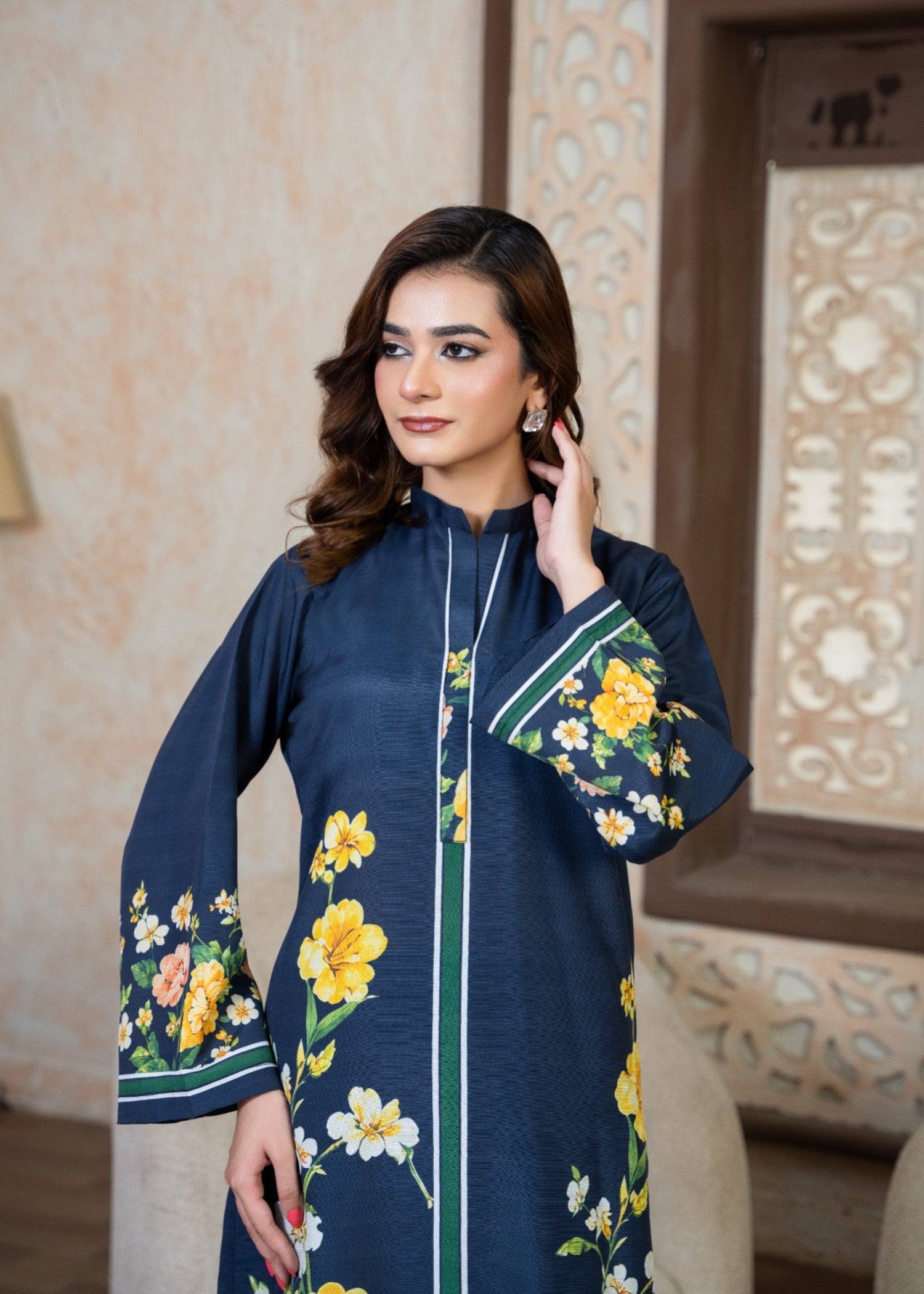 poly viscose Co Ord Sets in Navy blue