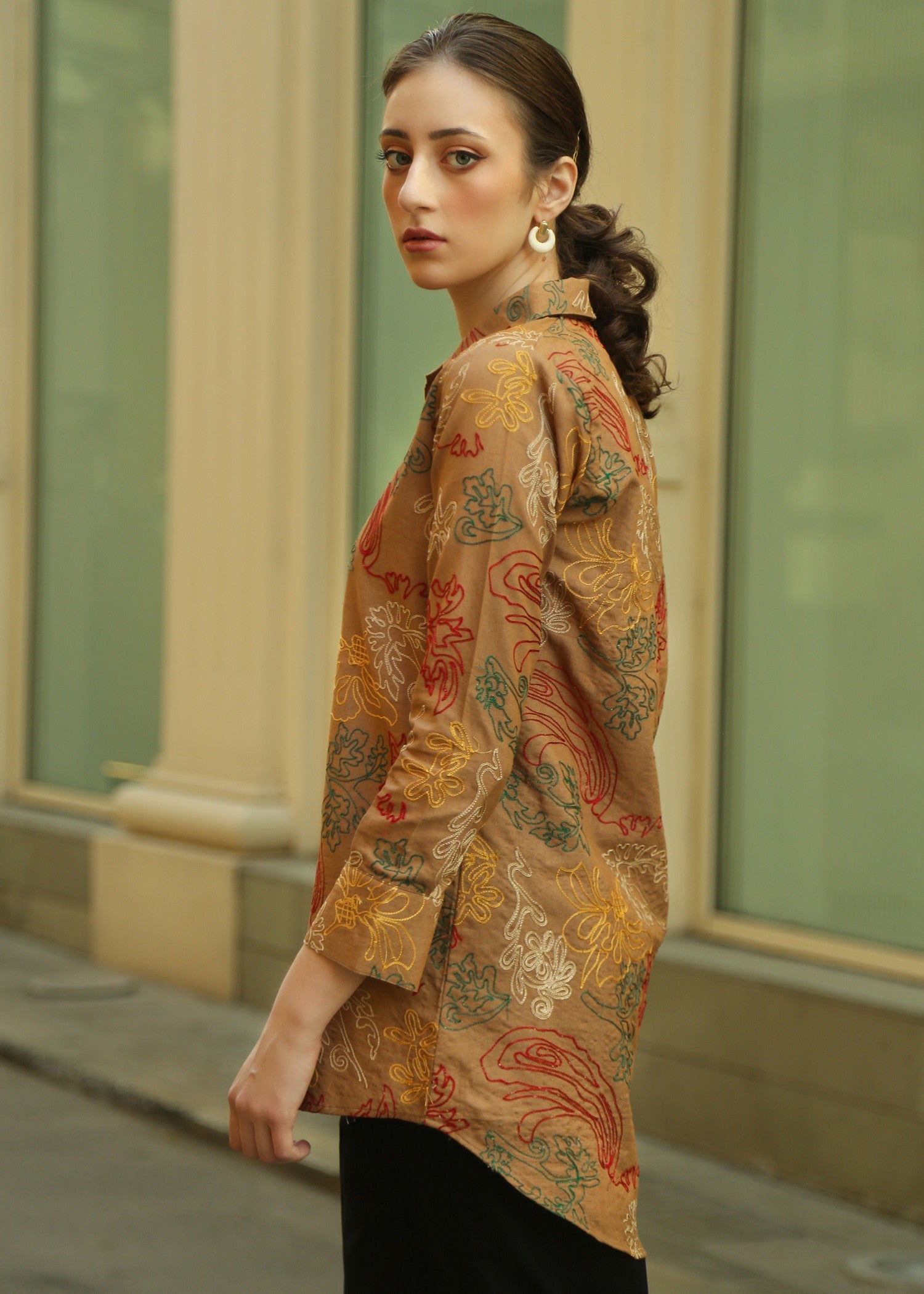 khaddar Tunic in Brown