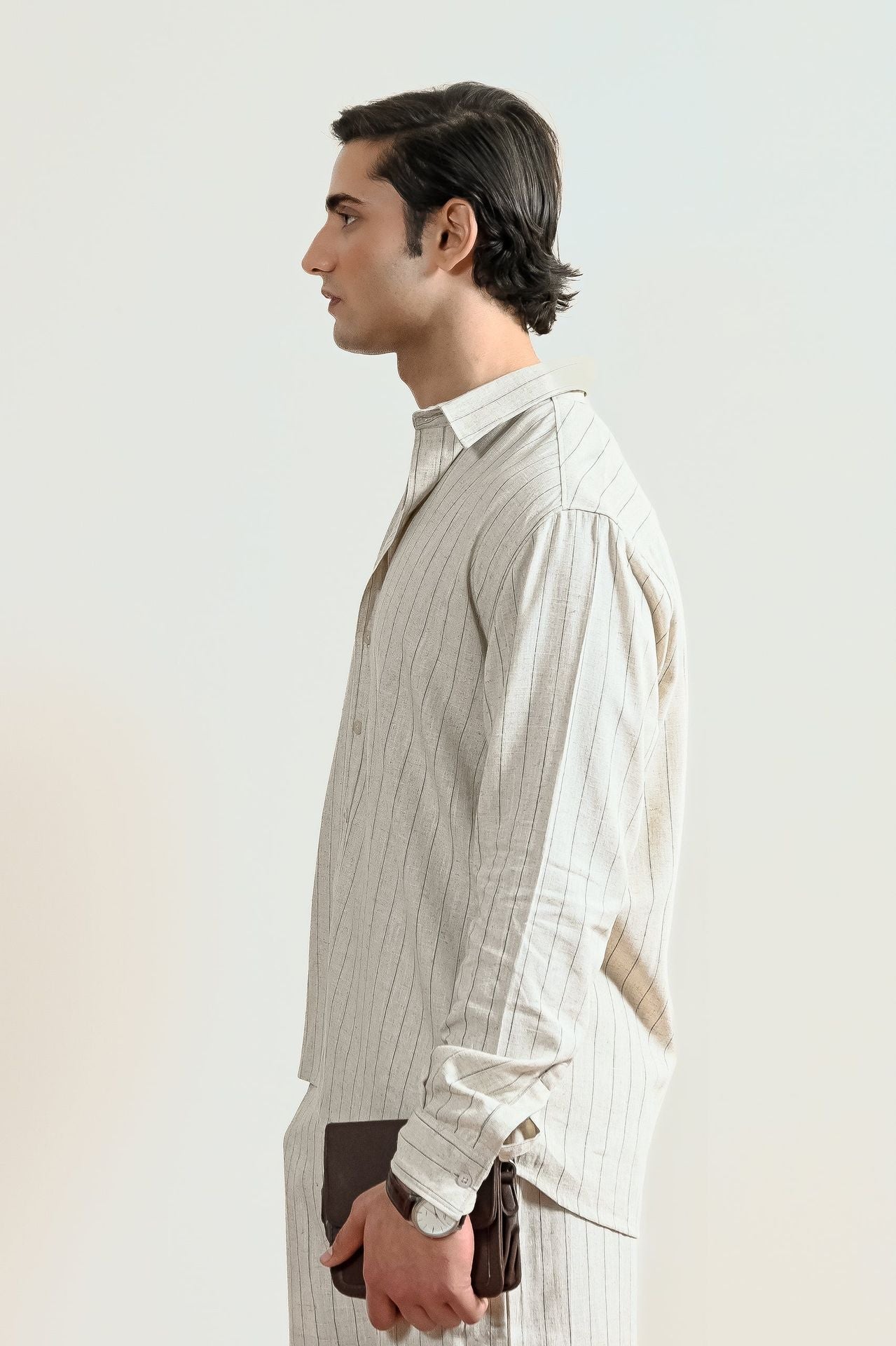 linen Casual Shirt in Ivory