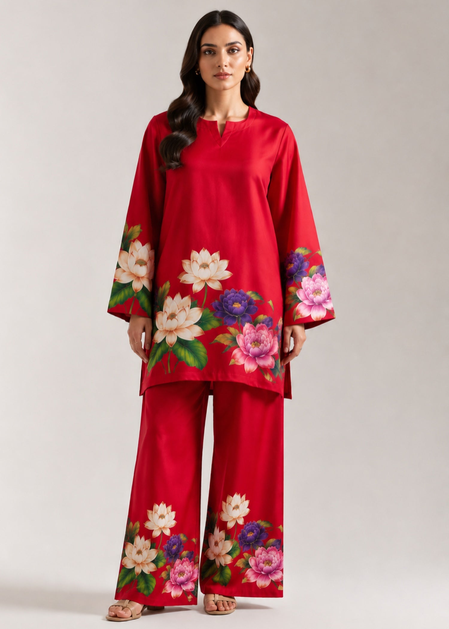 poly grip Co Ord Sets in Red