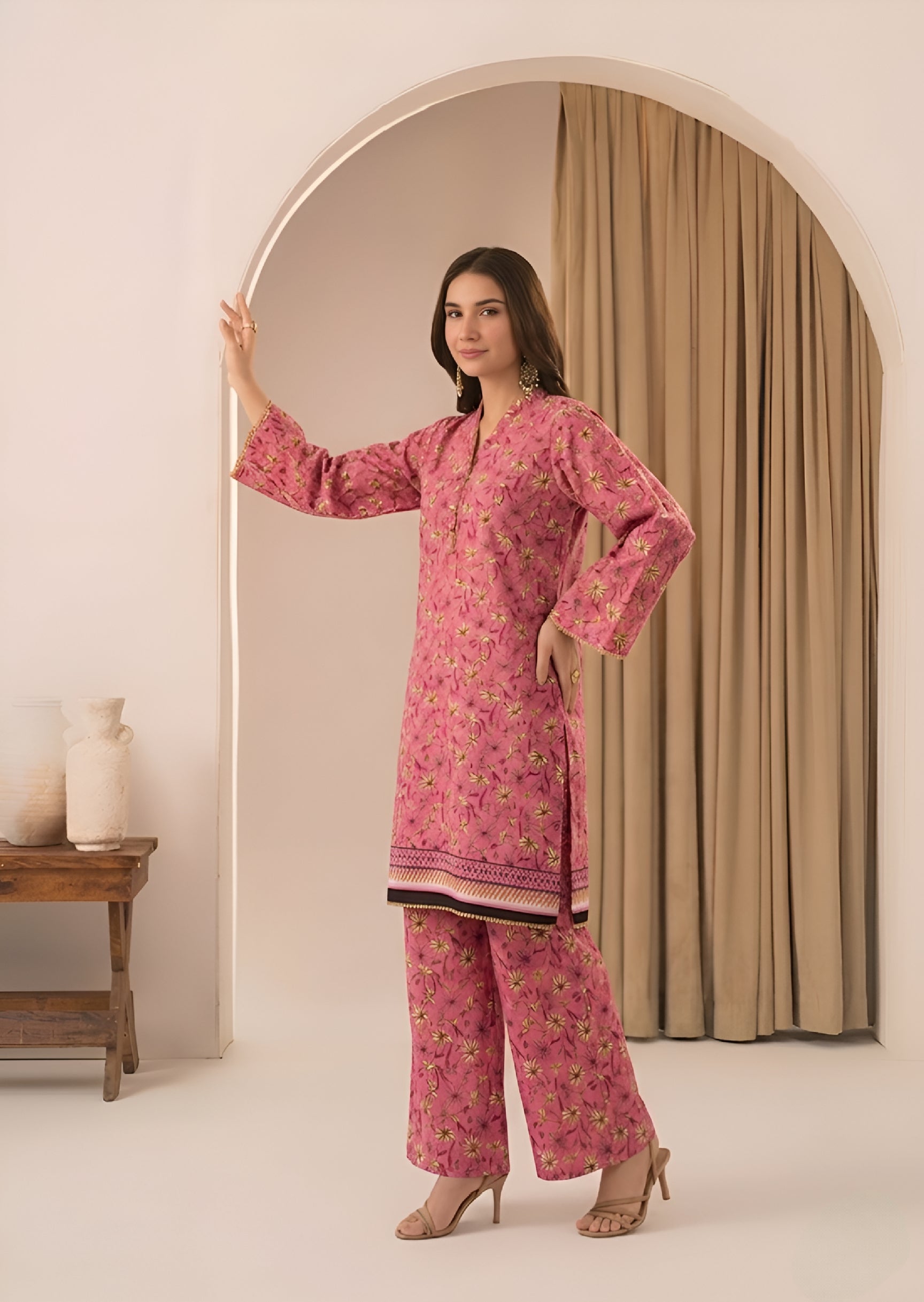 cambric Co Ord Sets in Bubblegum pink