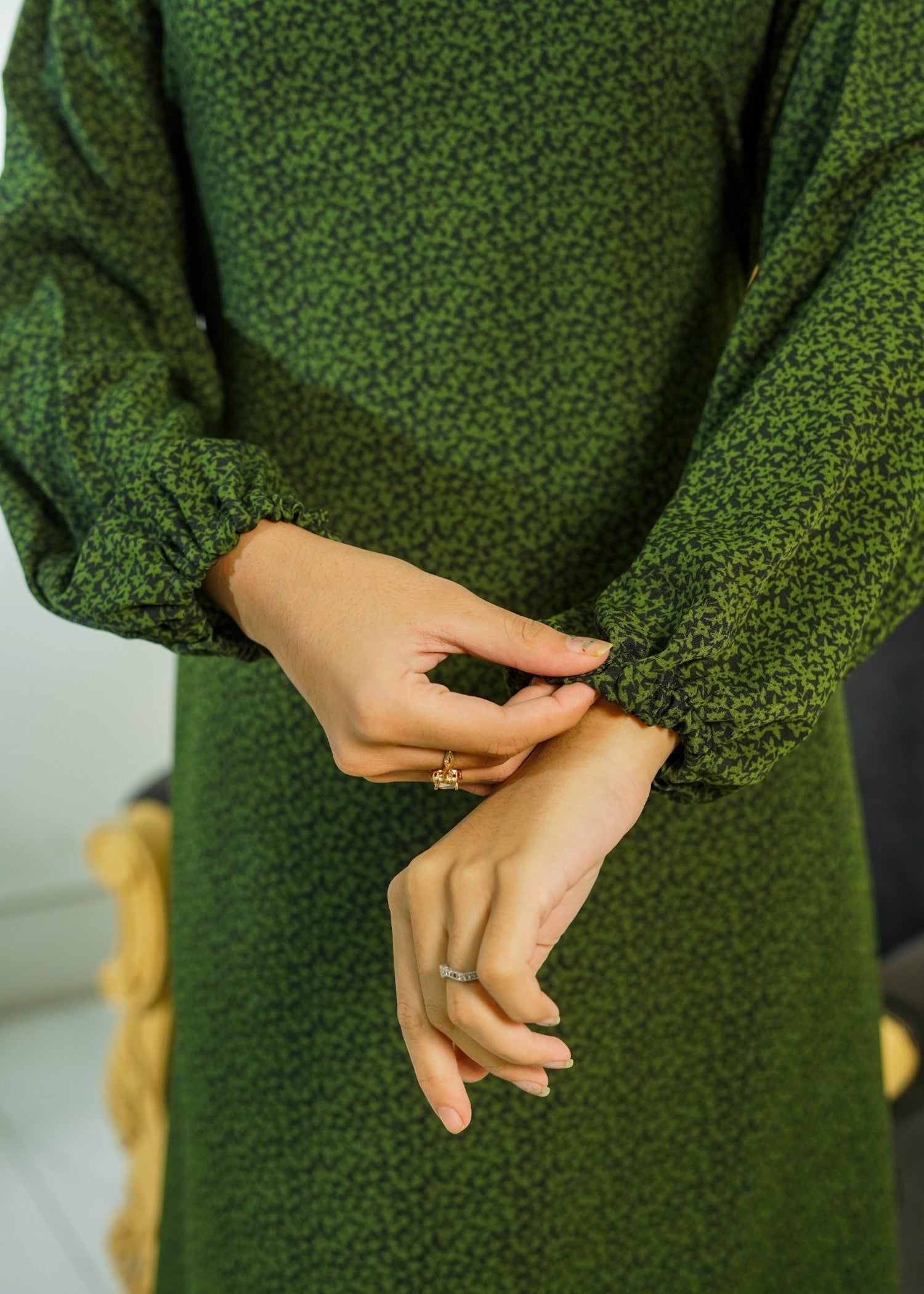 crepe Maxi in Green