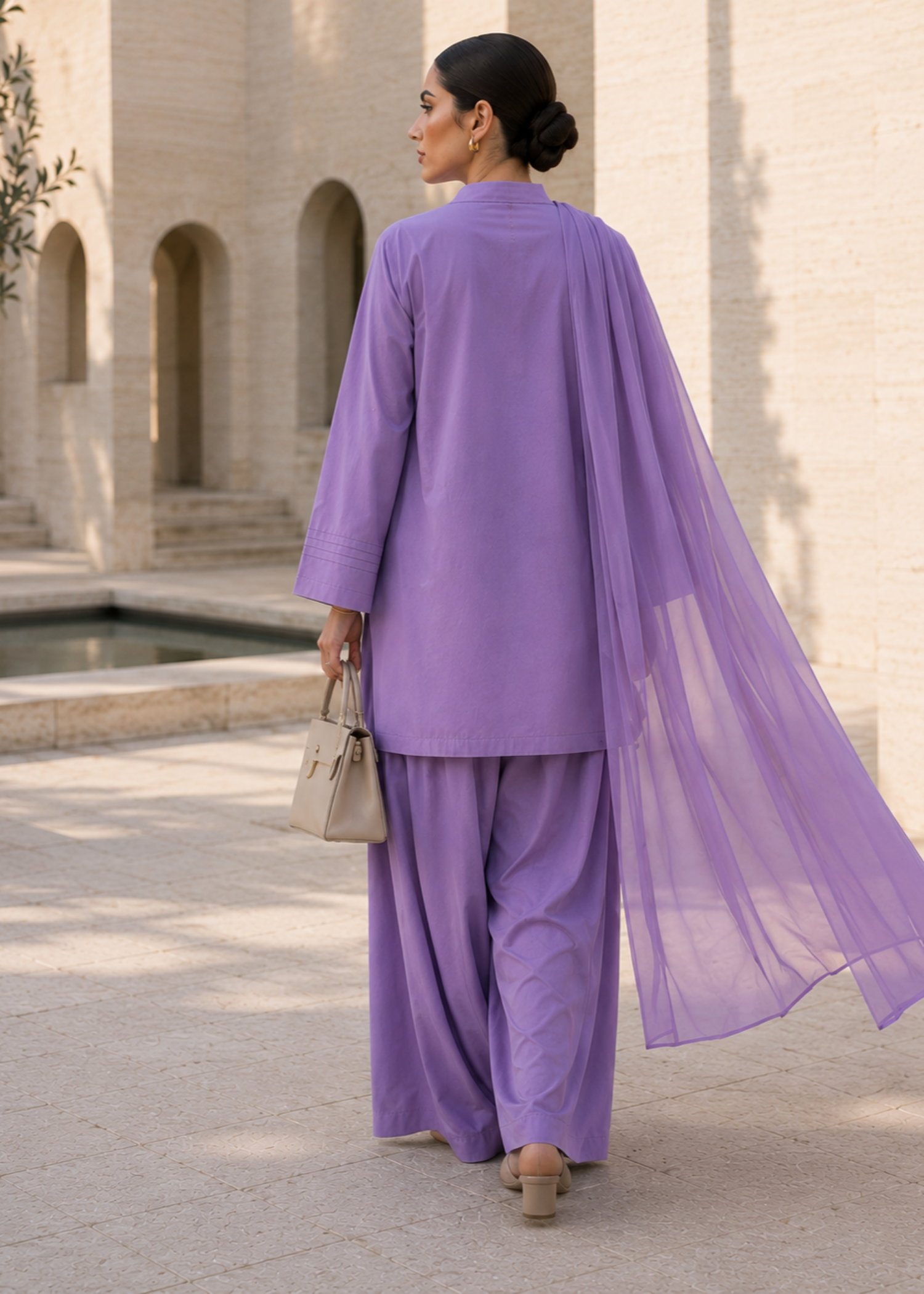 pure cotton Kurta Set in Mauve