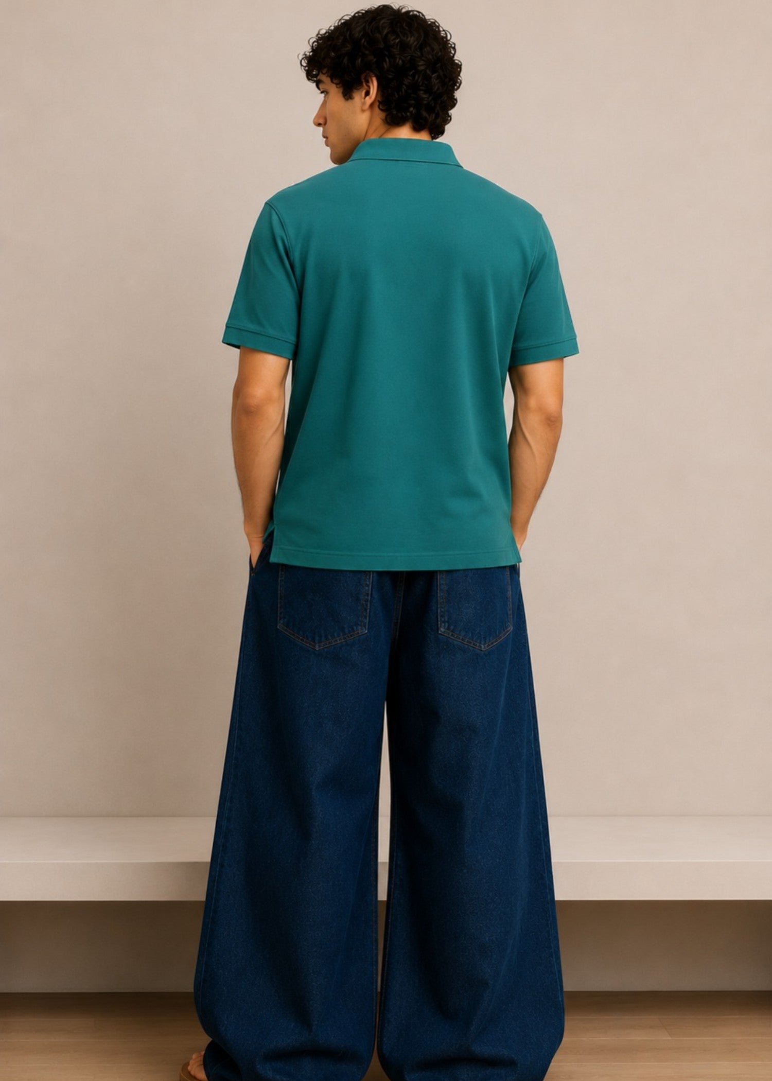 cotton jersey Polo Shirt in Teal