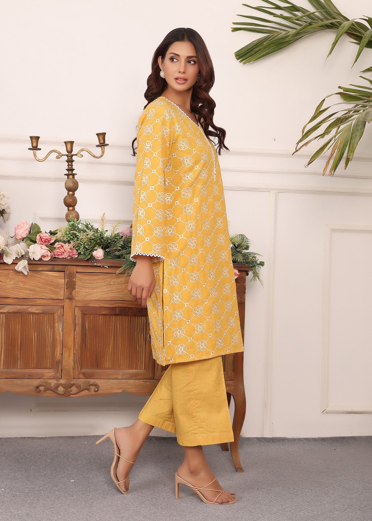 jacquard Co Ord Sets in Yellow