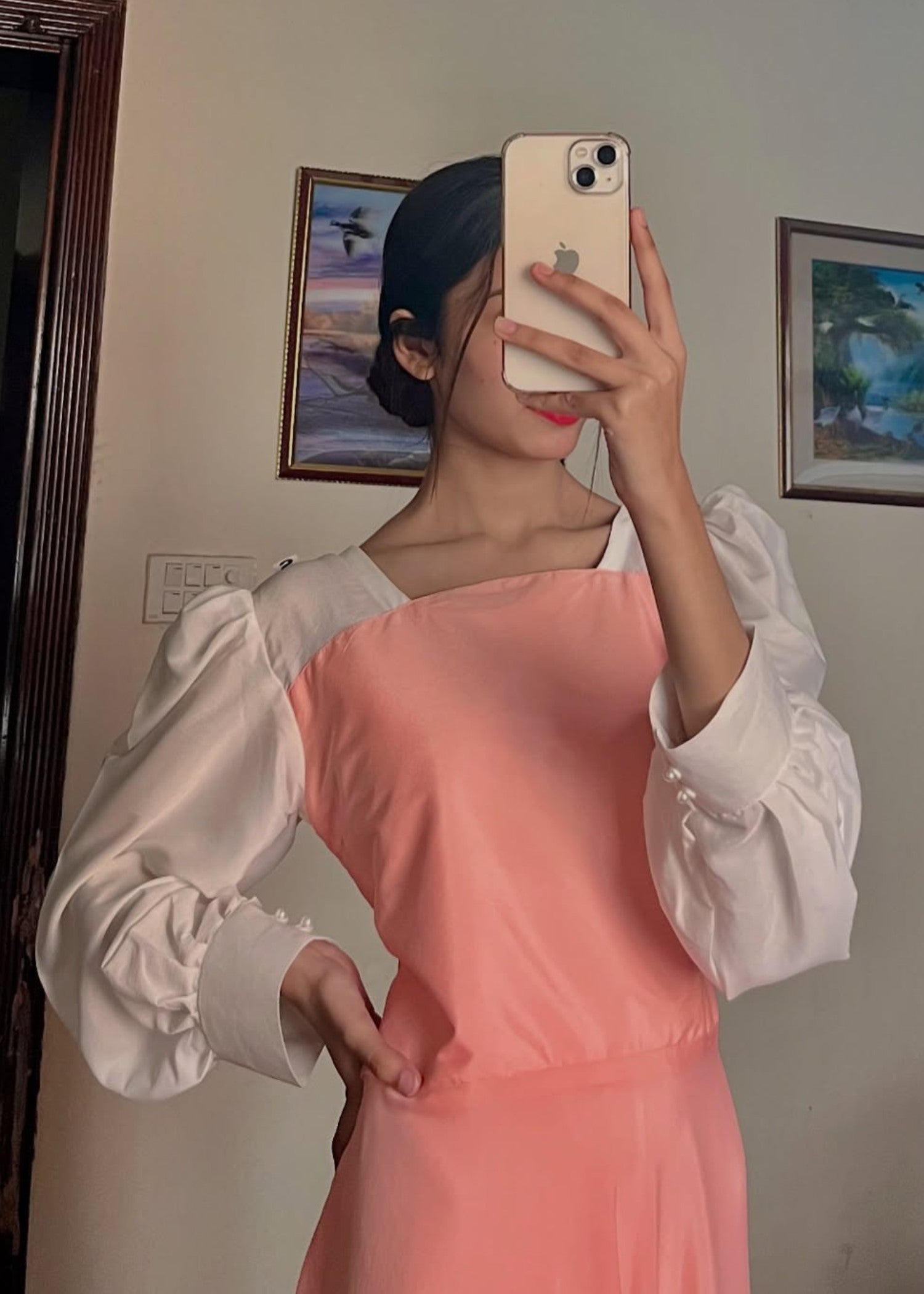 grip Frock in Peach orange